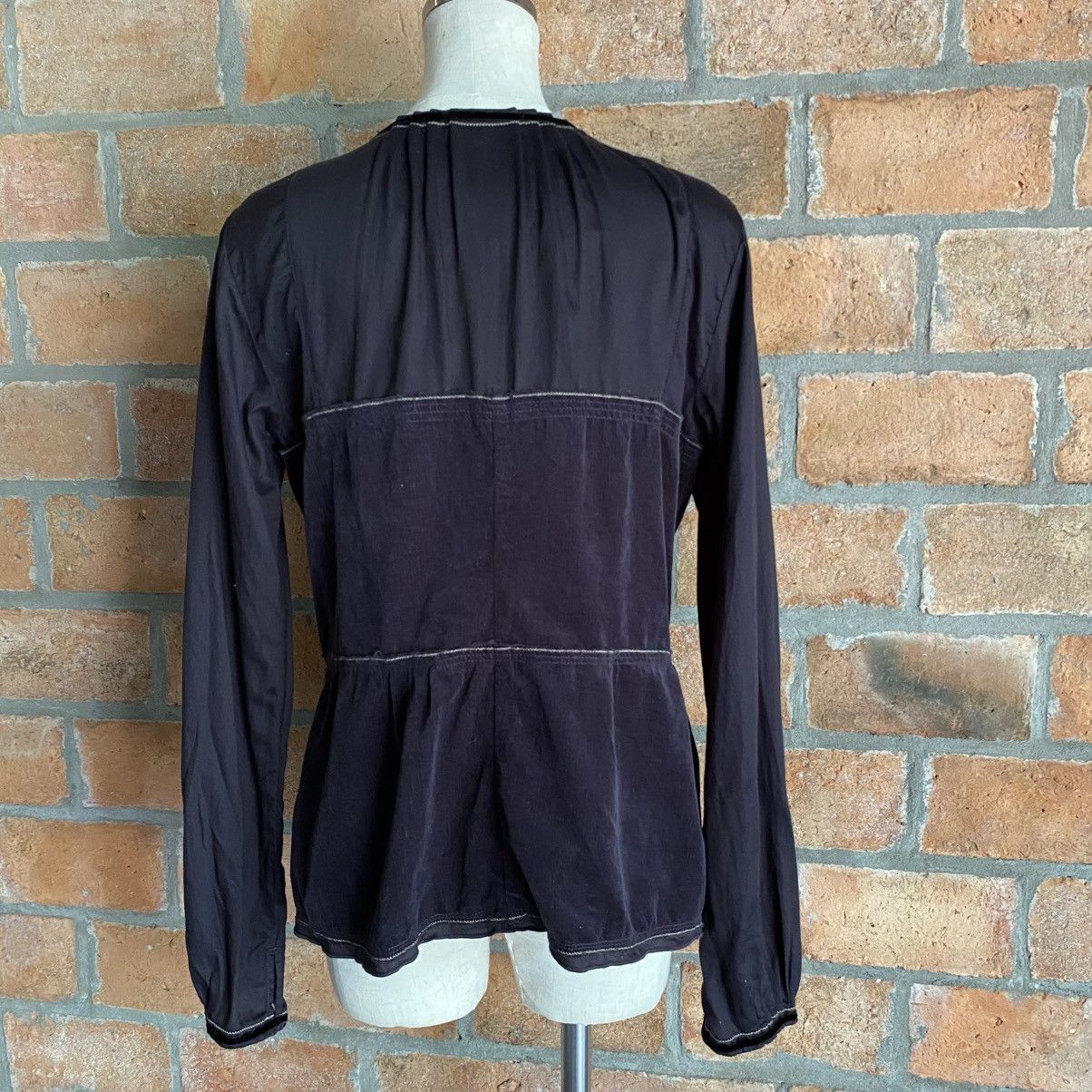 Marithe + Francois Girbaud MARITHÉ + FRANÇOIS GIRBAUD Vintage Black Tie-Neck Blouse Size M / US 6-8 / IT 42-44 - 16 Thumbnail