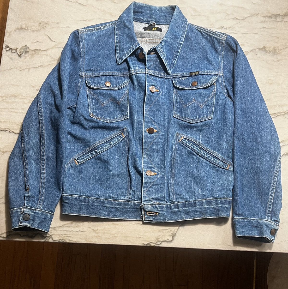 Vintage × Wrangler Vintage Post Blue Bell 70’s Wrangler Selvedge Denim Jacket Size US S / EU 44-46 / 1 - 1 Thumbnail