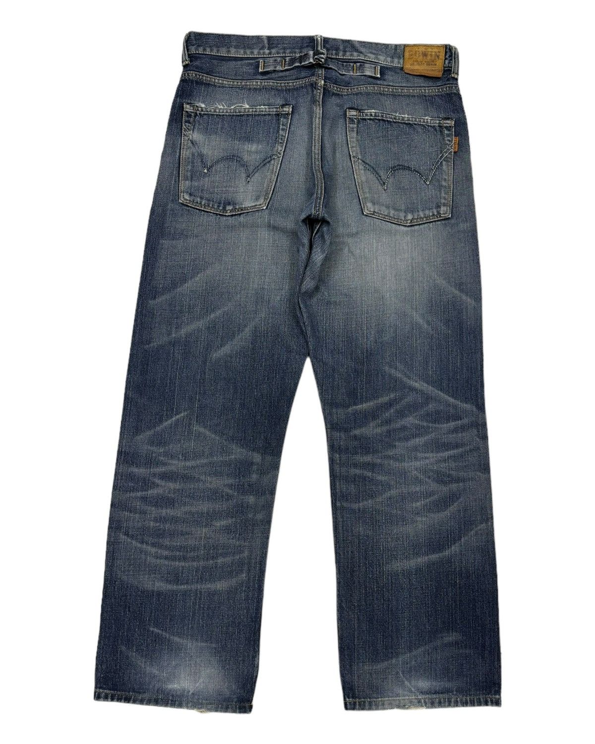 Edwin Vintage Edwin 70s Selvage Buckle Back Distressed Denim Jeans Size US 36 / EU 52 - 4 Thumbnail