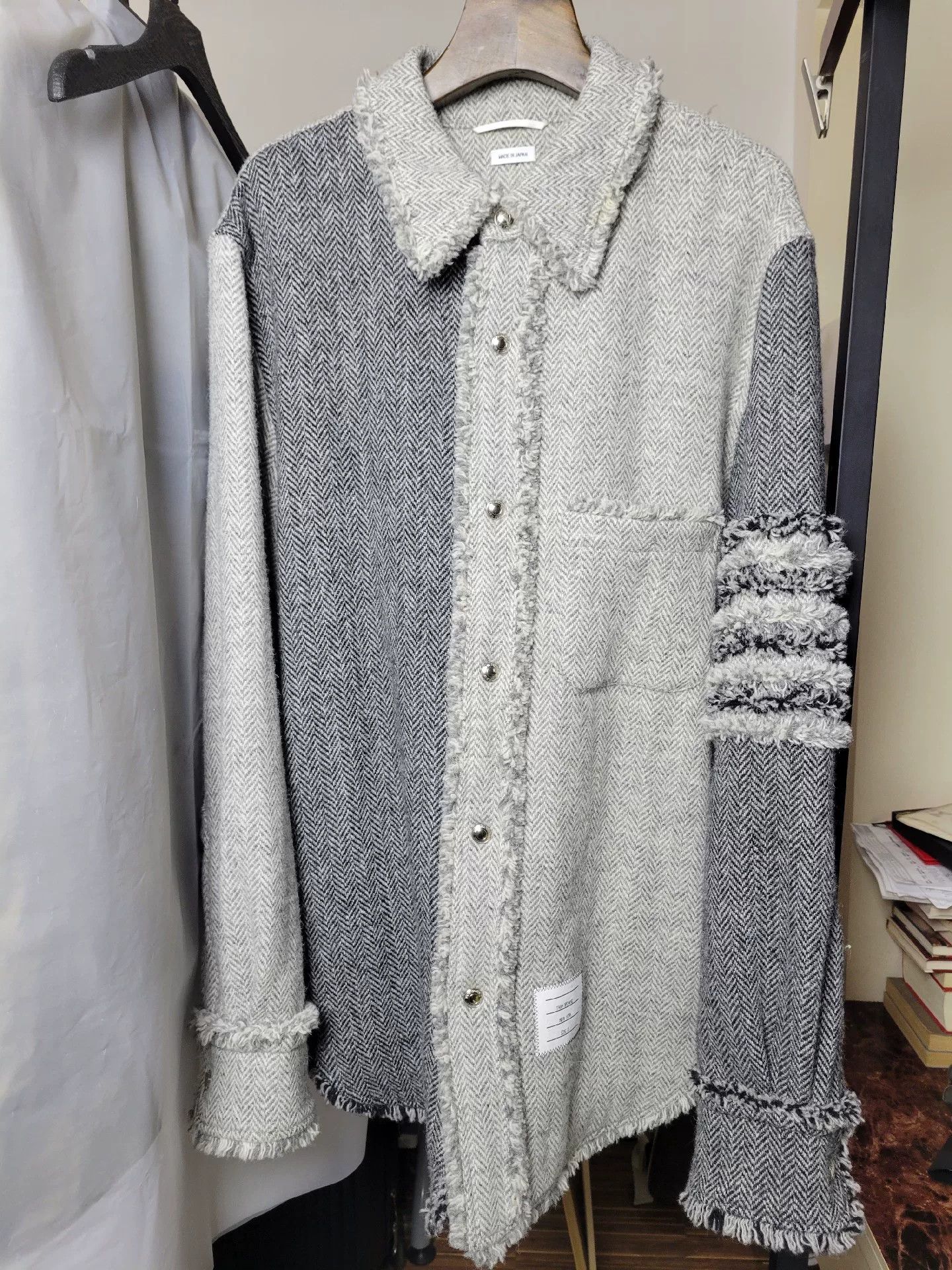 Thom Browne Thom Browne Frayed Panel Shirt Jacket Size US L / EU 52-54 / 3 - 1 Thumbnail