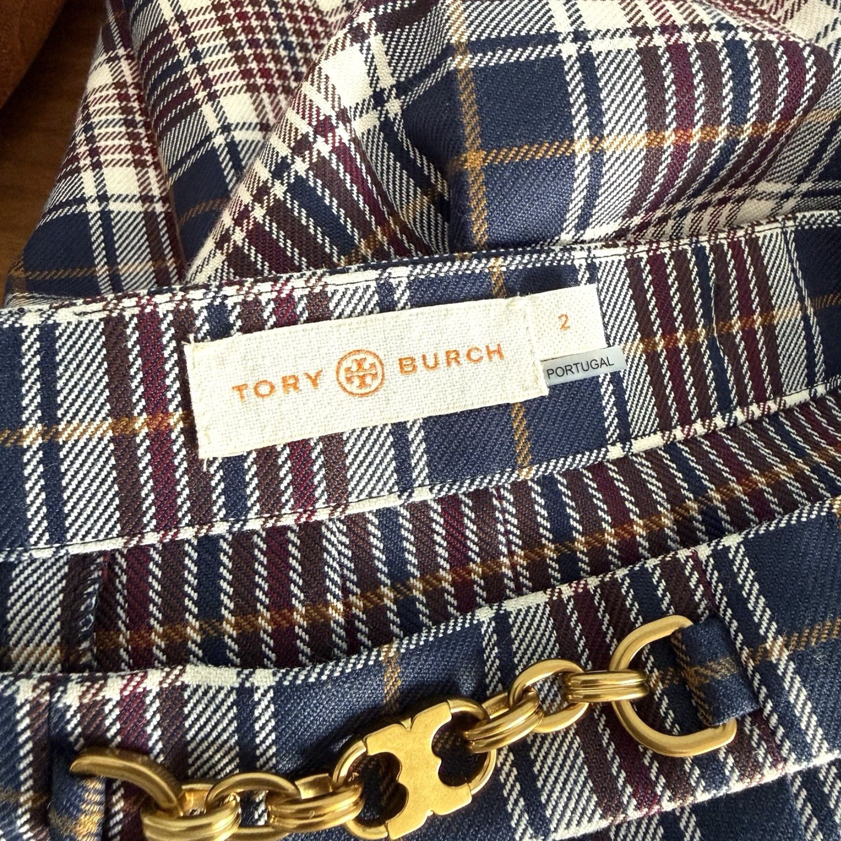 Tory Burch Tory Burch Garrett Pleated Skirt Milano Tartan Plaid Gemini Links Sz 2 Multicolor Knee Length Women A-Line Fall Size 26" / US 2 / IT 38 - 5 Thumbnail