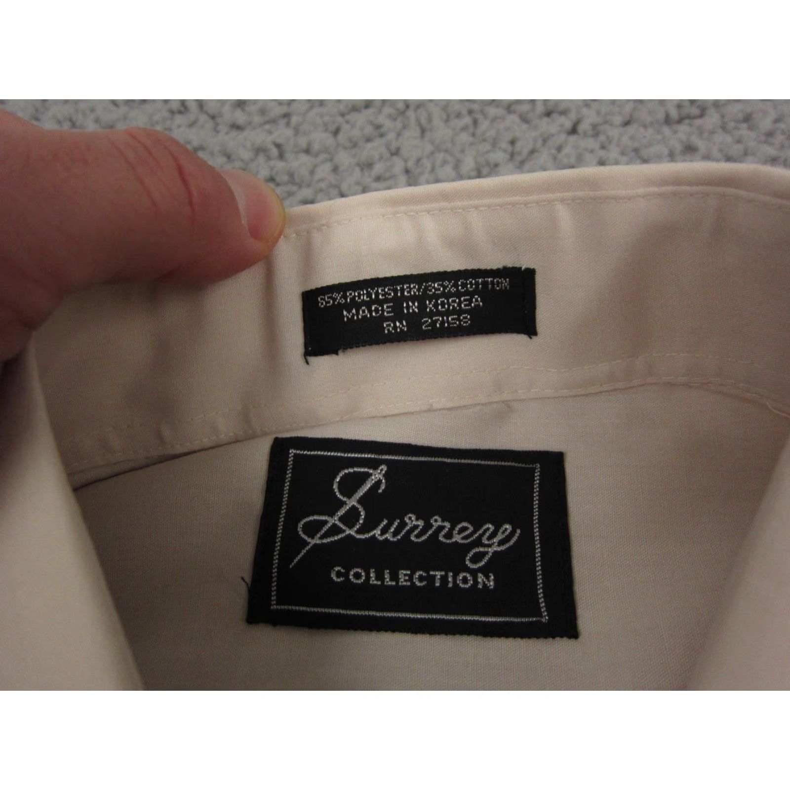 Vintage VINTAGE Surrey Shirt Mens Regular Small Beige Button-Up Short Sleeve Collared Western Size US L / EU 52-54 / 3 - 5 Thumbnail