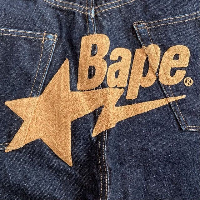 Bape BAPE STA embroidered denim shorts a bathing ape star ★size L Size US 34 / EU 50 - 3 Thumbnail
