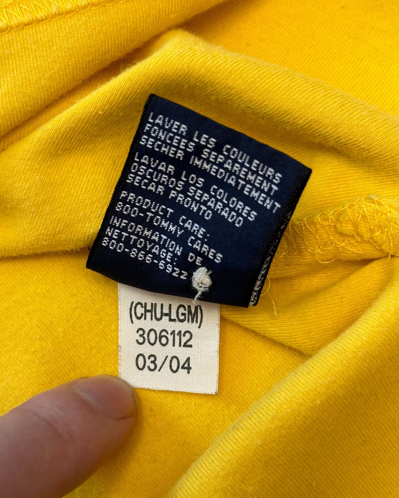 Tommy Hilfiger Vintage Tommy Hilfiger Men's Yellow Polo T-Shirt Size Large Size US L / EU 52-54 / 3 - 6 Thumbnail