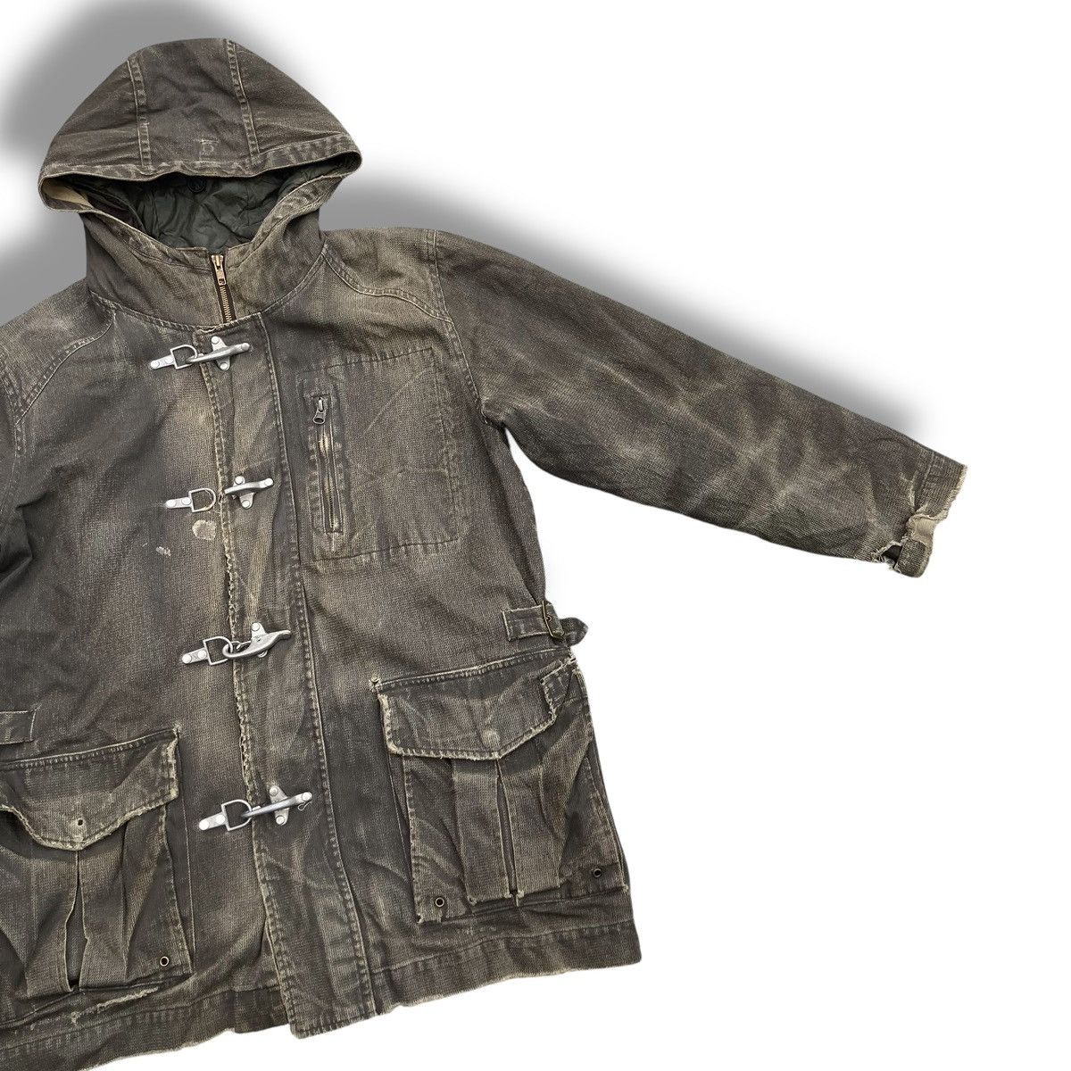 Le Grande Bleu (L.G.B.) 🇯🇵 ALL THE WAY WASHED DENIM DISTRESSED DESTROYED PARKA JACKET Size US M / EU 48-50 / 2 - 4 Thumbnail