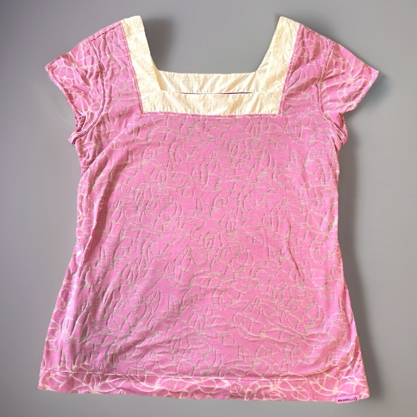 Merrell VINTAGE Merrell Blouse Shirt Womens Pink Floral Burnout Y2K Sporty Casual Size L Size L / US 10 / IT 46 - 3 Thumbnail