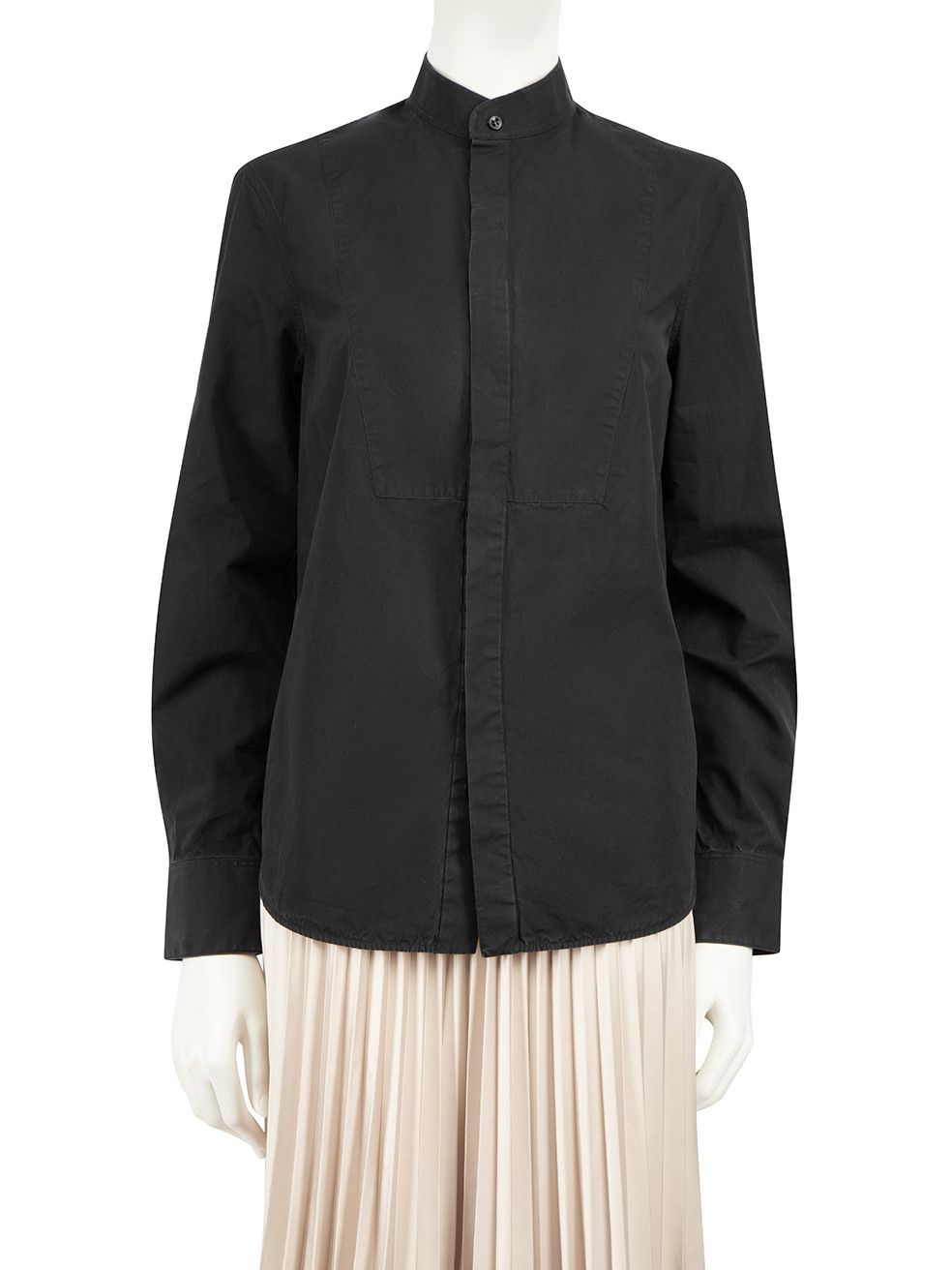 image of Wardrobe NYC Black Cotton Long Sleeve Shirt, Women's (Size Medium)