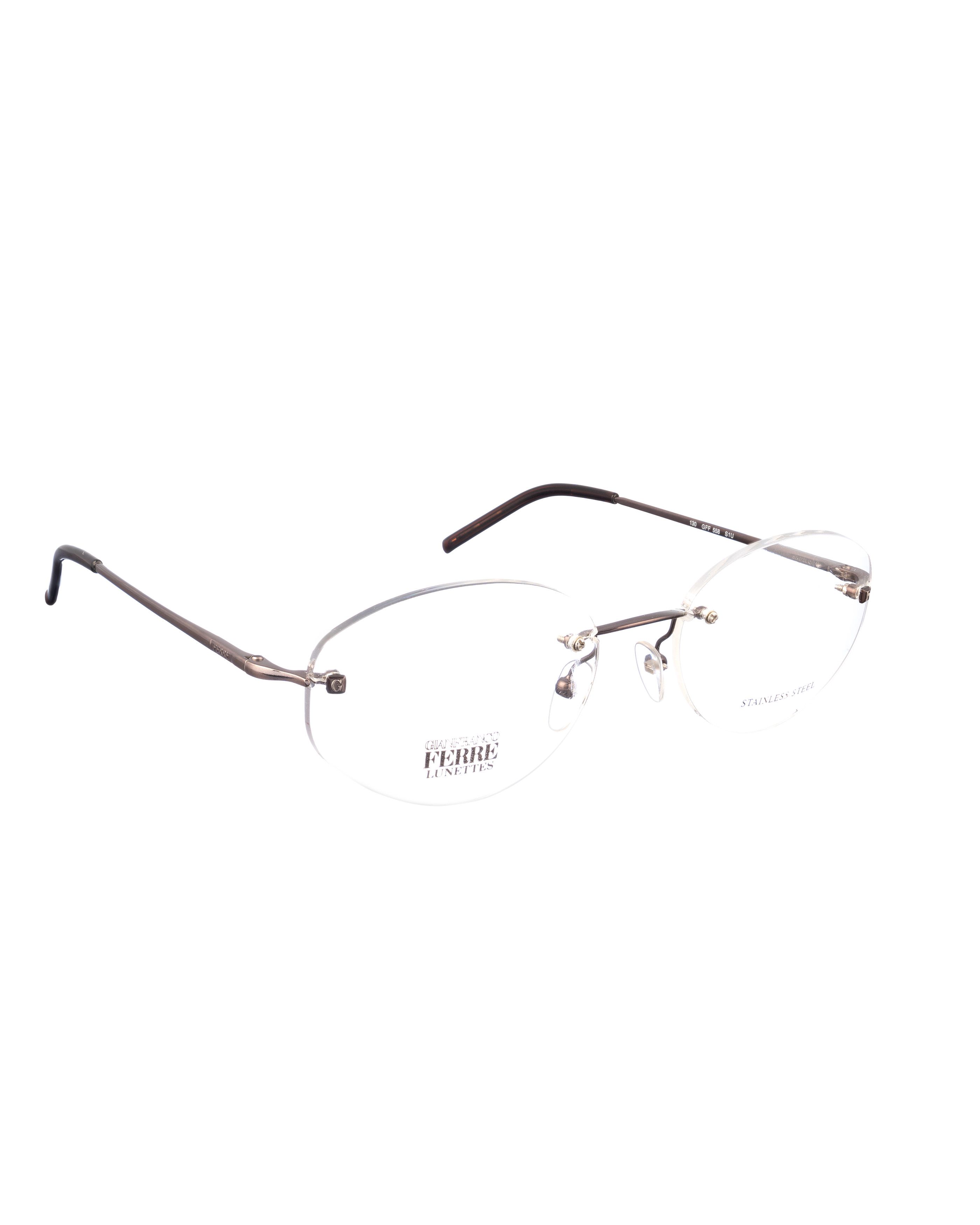 Gianfranco Ferre 00s Chocolate Brown Rimless Glasses