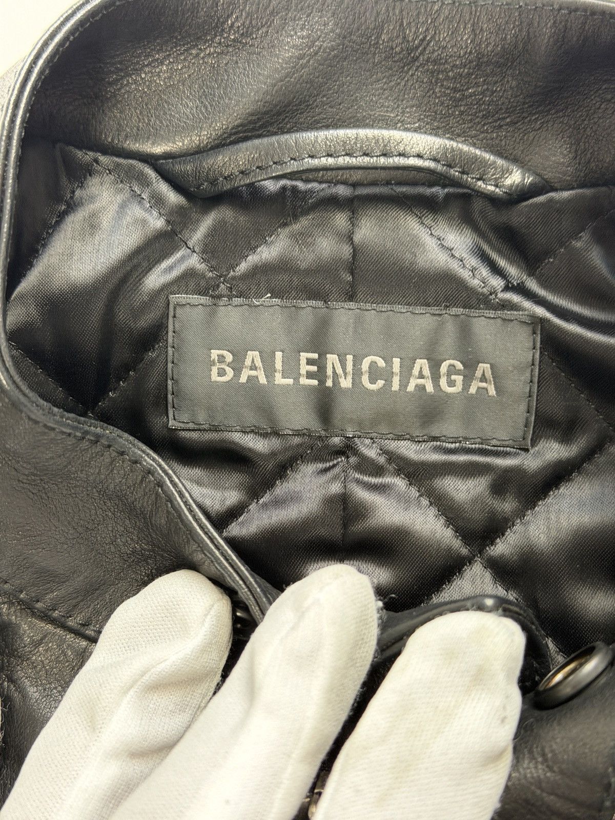 Balenciaga Balenciaga Shrunk Racer Jacket Black Leather Size M / US 6-8 / IT 42-44 - 11 Thumbnail