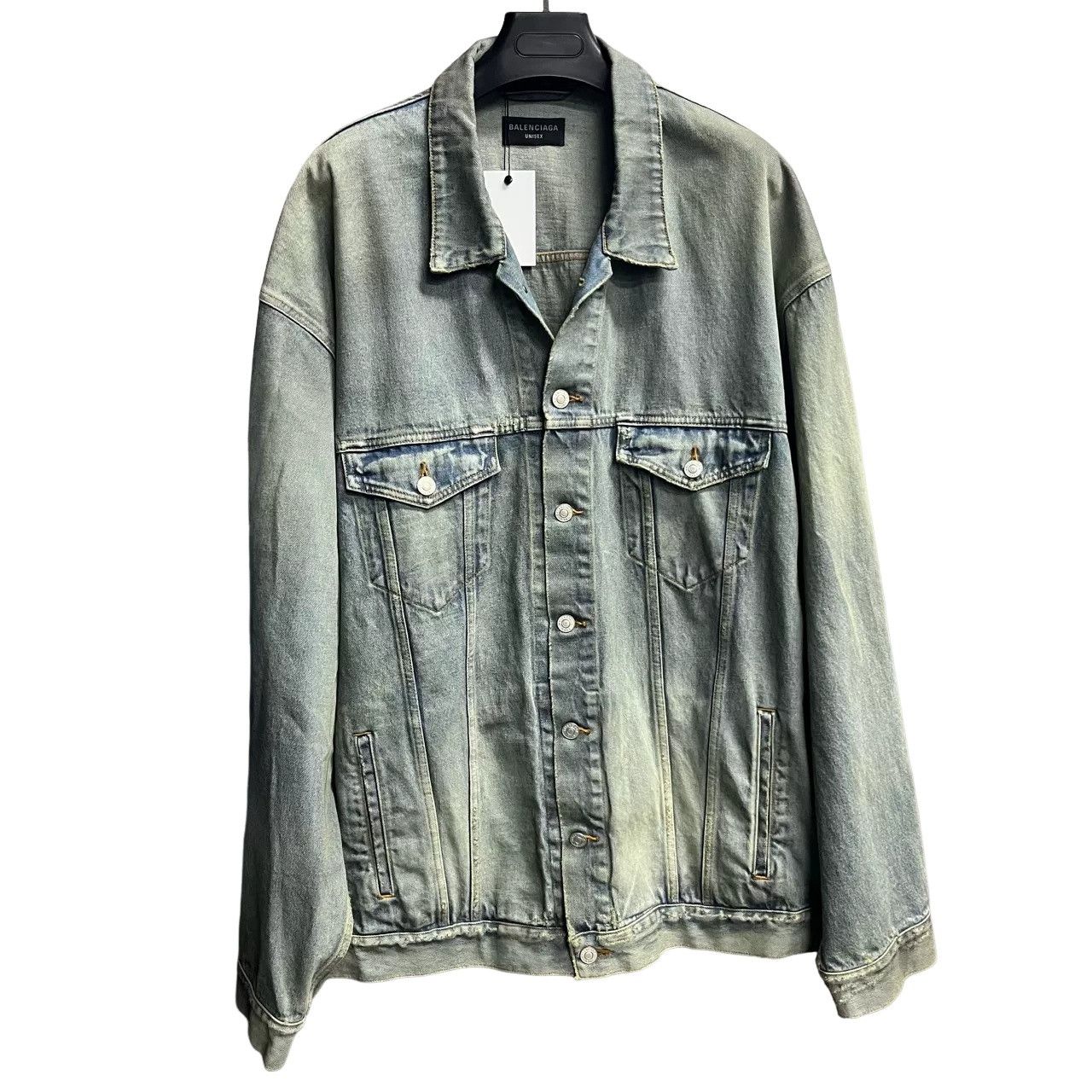 Balenciaga Balenciaga Logo Print Denim Jacket Size 4 Size US XL / EU 56 / 4 - 1 Thumbnail
