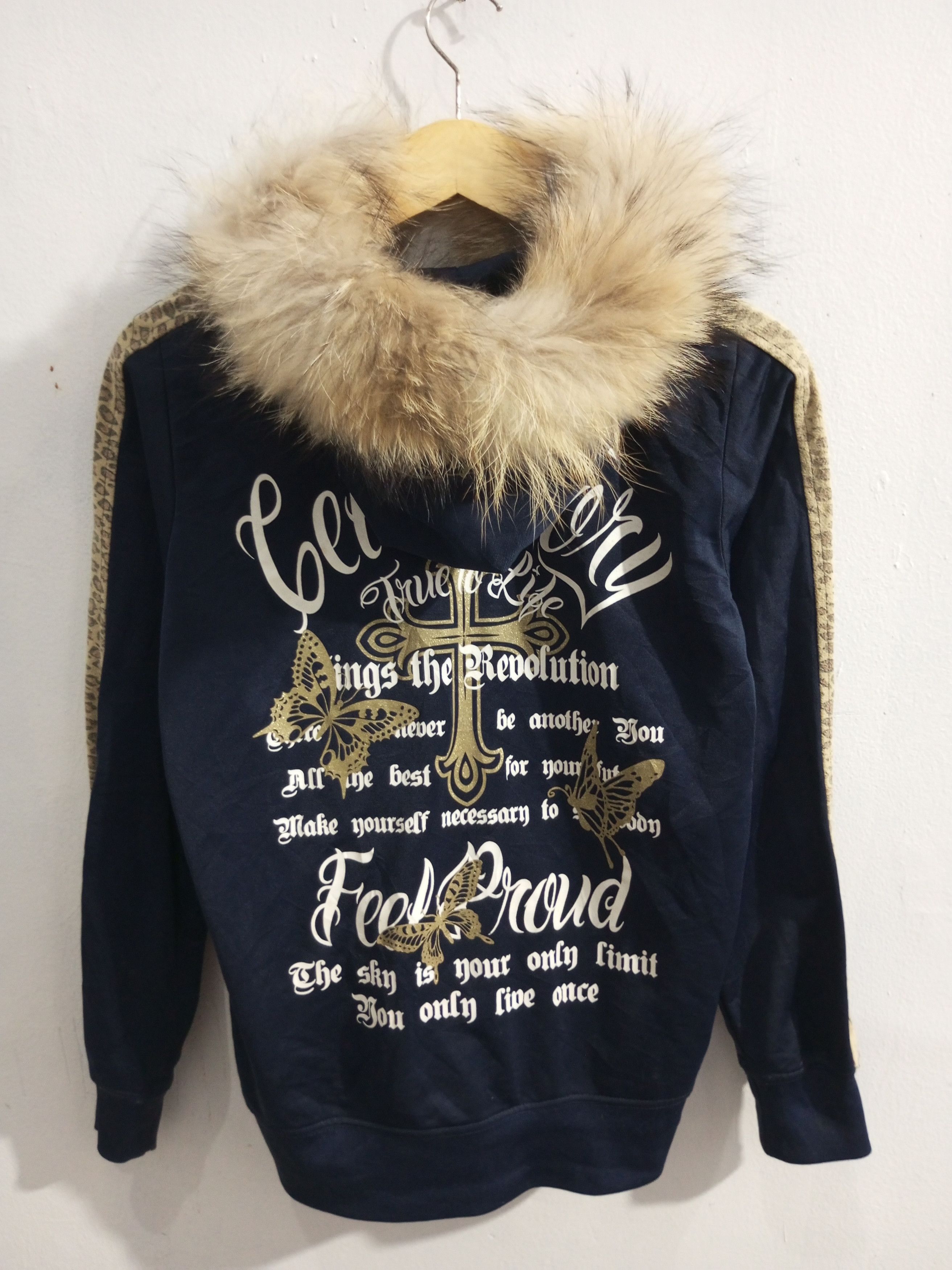 If Six Was Nine × Japanese Brand × Le Grande Bleu (L.G.B.) Vintage capalanca poem cross leopard fur hoodie Size US M / EU 48-50 / 2 - 2 Thumbnail