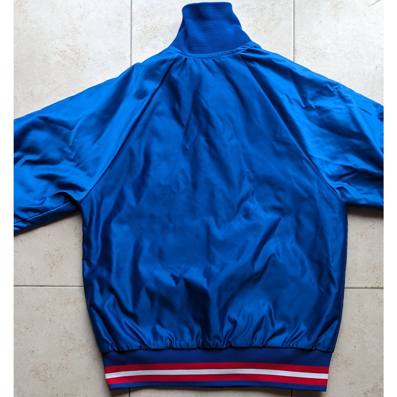 NHL × Starter New York Rangers 90s STARTER satin bomber M blue hockey vtg Size US M / EU 48-50 / 2 - 4 Thumbnail