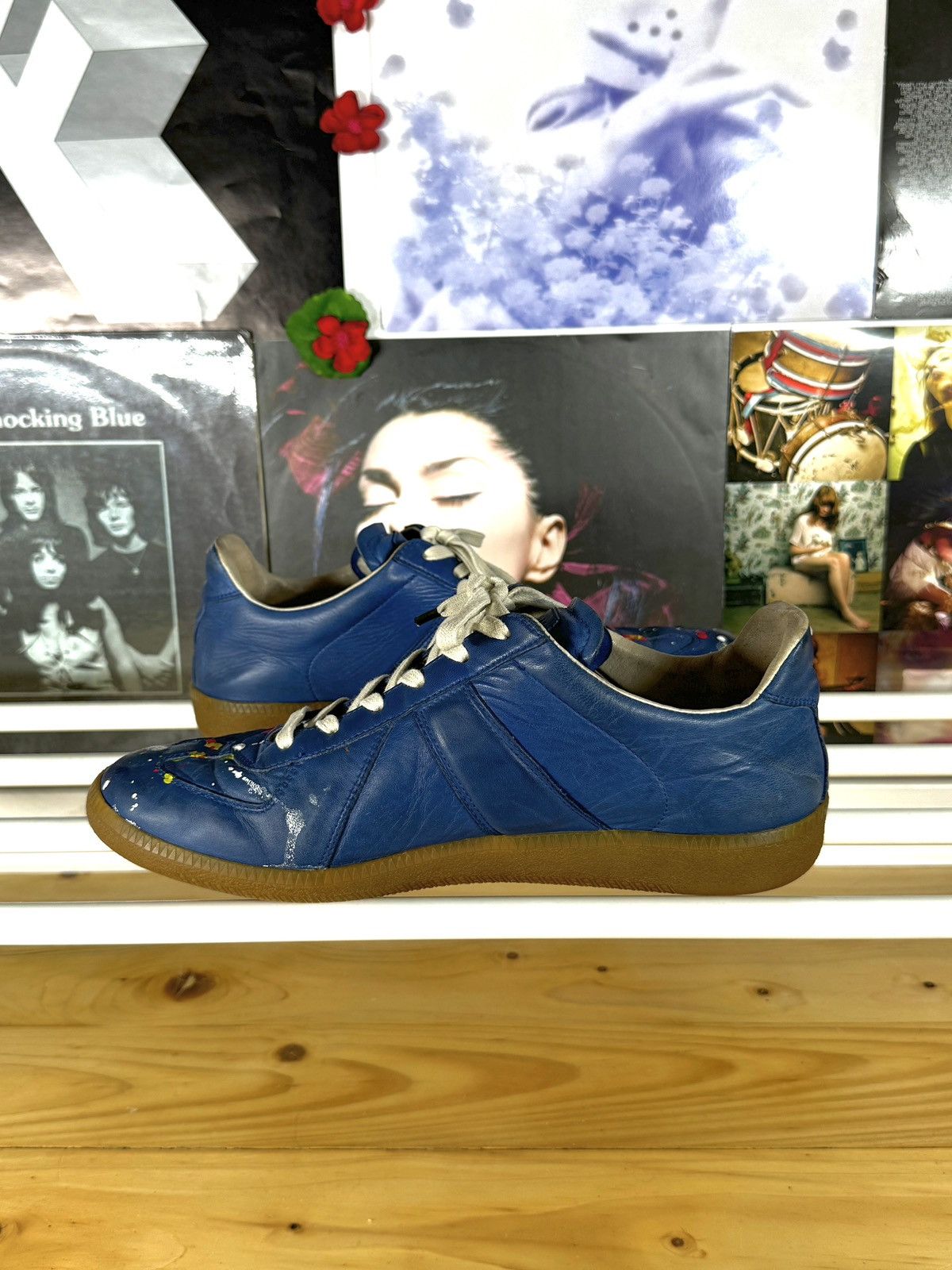 Maison Margiela 2010s GAT Paint Splatter Leather Low Sneakers Size US 10 / EU 43 - 7 Thumbnail