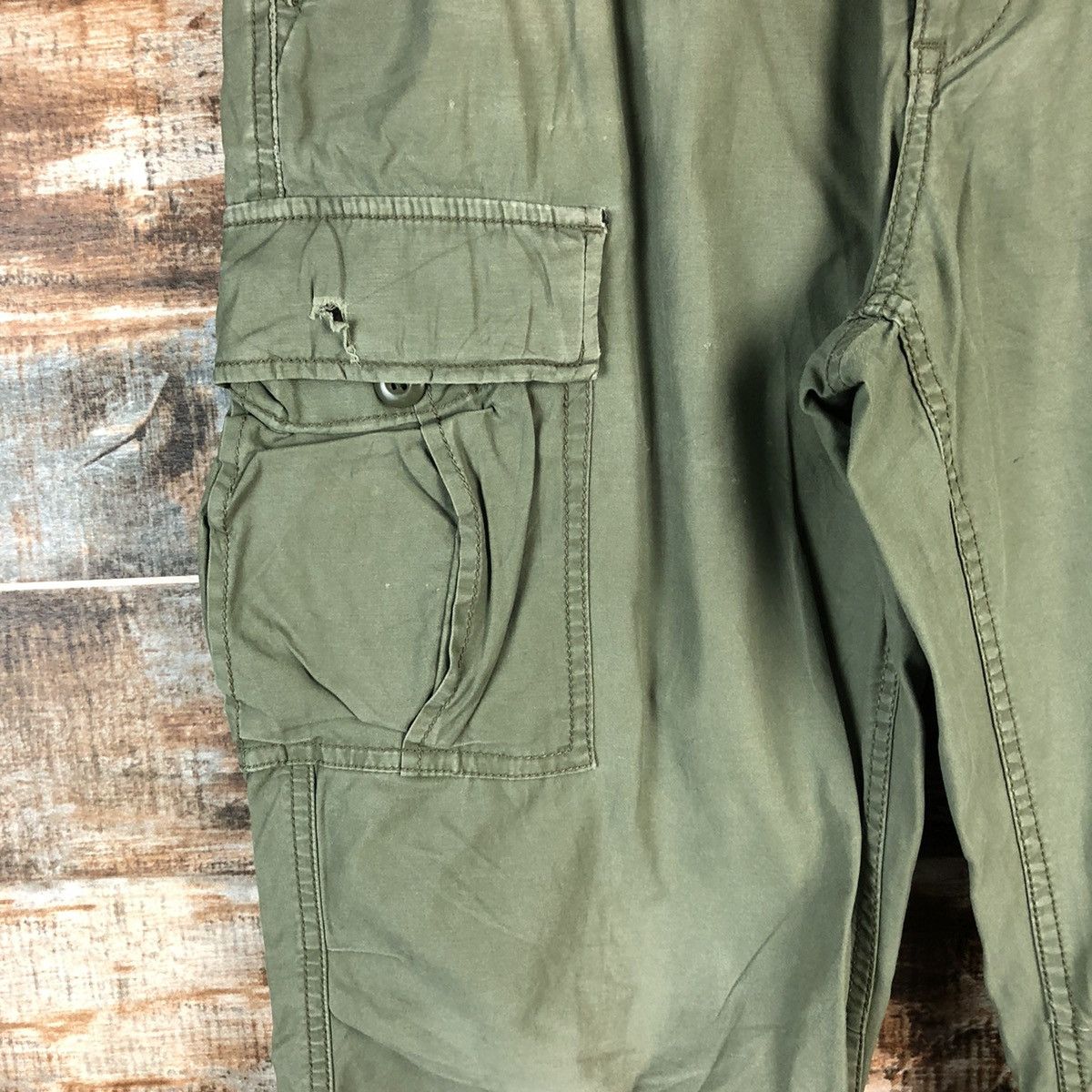Japanese Brand DLL Uniqlo Green utility Cargo Multipocket Pants #C217 Size US 28 / EU 44 - 9 Thumbnail