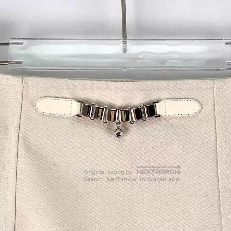 Hermes Hermes 2022 Beige Bell Chain Decorated Cotton Casual Skirt Size 25" / US 0 / IT 36 - 4 Thumbnail