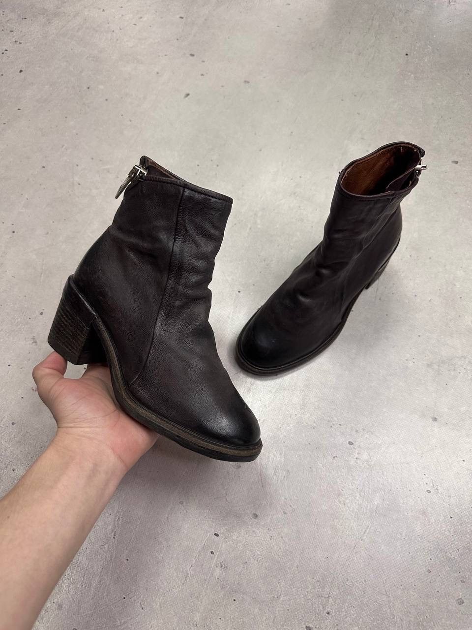 A.S.98 A.S.98 Jase Leather Ankle Boots Side Zip Brown 36 US 6 Y2K Size US 6 / IT 36 - 1 Thumbnail