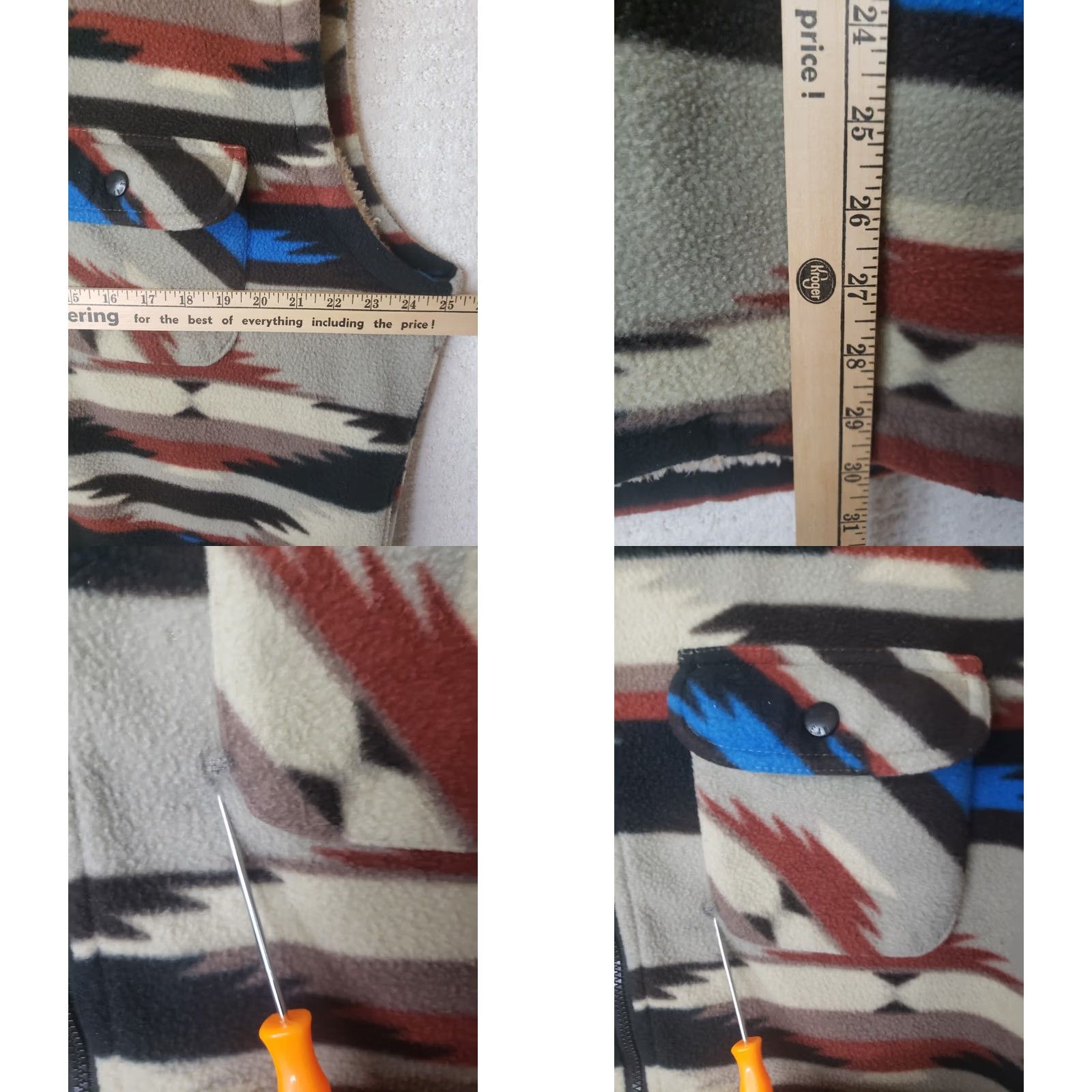 Vintage Guide Gear Navajo Aztec Western Vest Sherpa Lined Zip Men's XL USA Size US XL / EU 56 / 4 - 9 Thumbnail