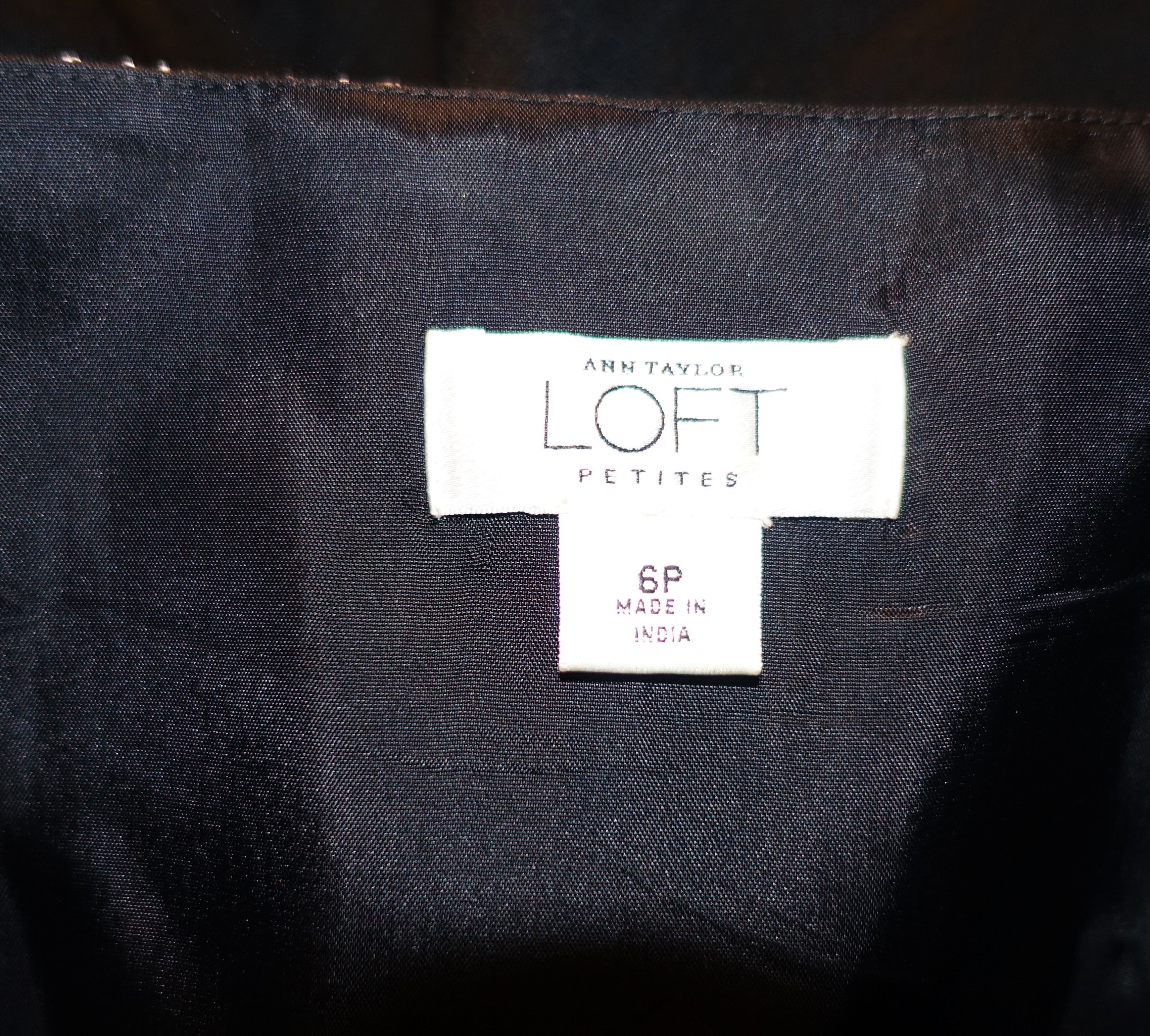 Loft Ann Taylor Loft Petites Black White Strapless Dress 6P Size M / US 6-8 / IT 42-44 - 7 Thumbnail