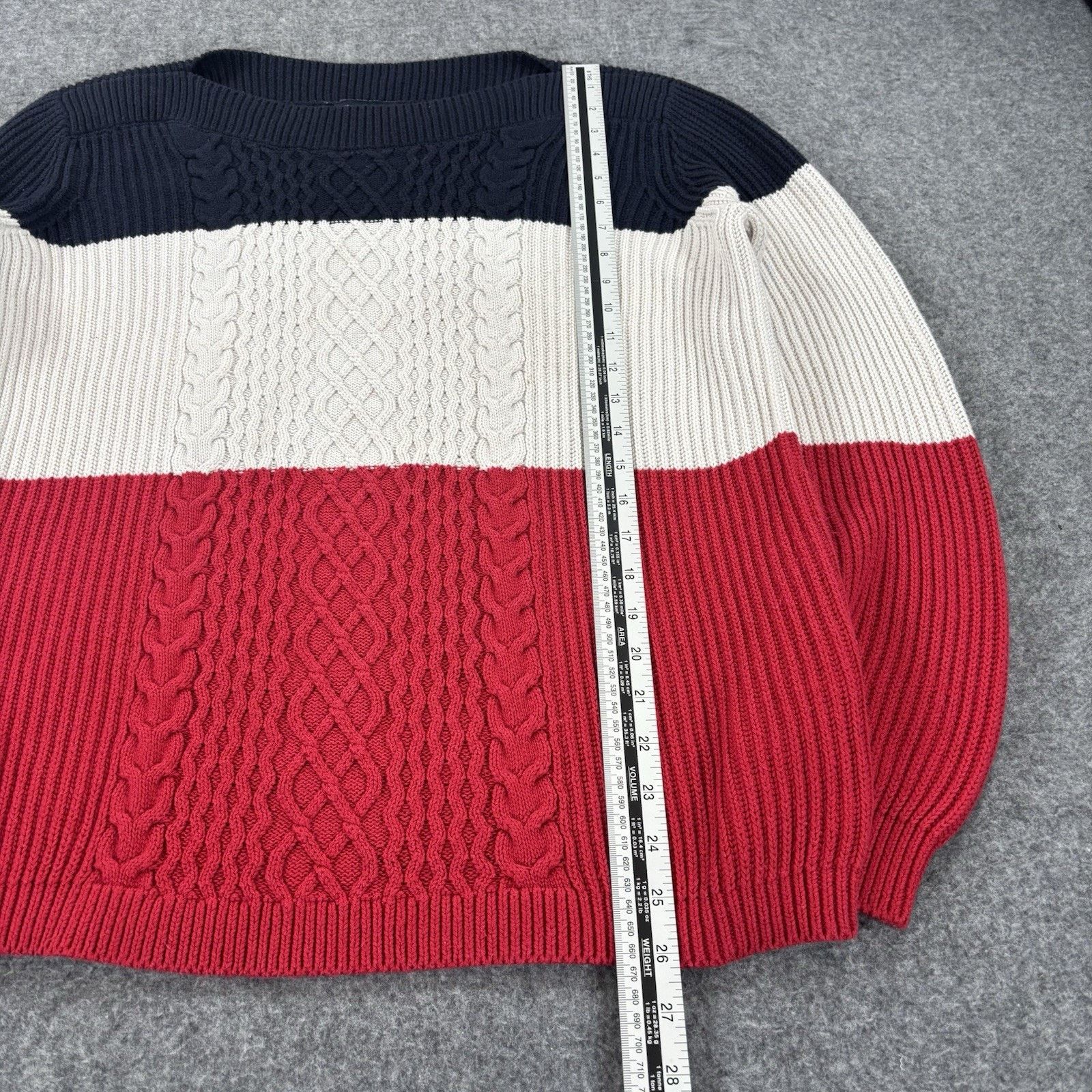 Tommy Hilfiger Tommy Hilfiger Sweater Women XL Cable Knit Colorblock Cotton Size XL / US 12-14 / IT 48-50 - 9 Thumbnail