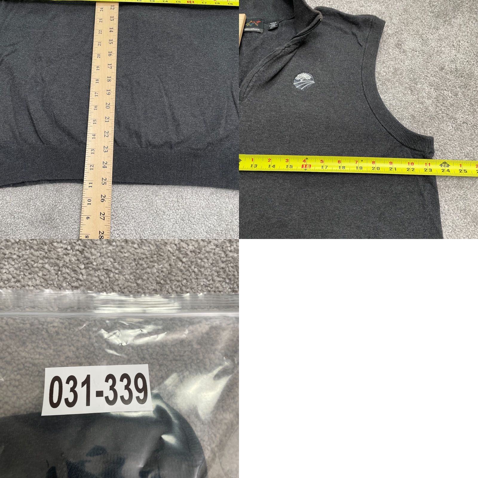 Vintage Greg Norman 1/4 Zip Sweater Vest Mens XL Dark Gray Sleeveless Cotton Silk Golf Size US XL / EU 56 / 4 - 8 Thumbnail