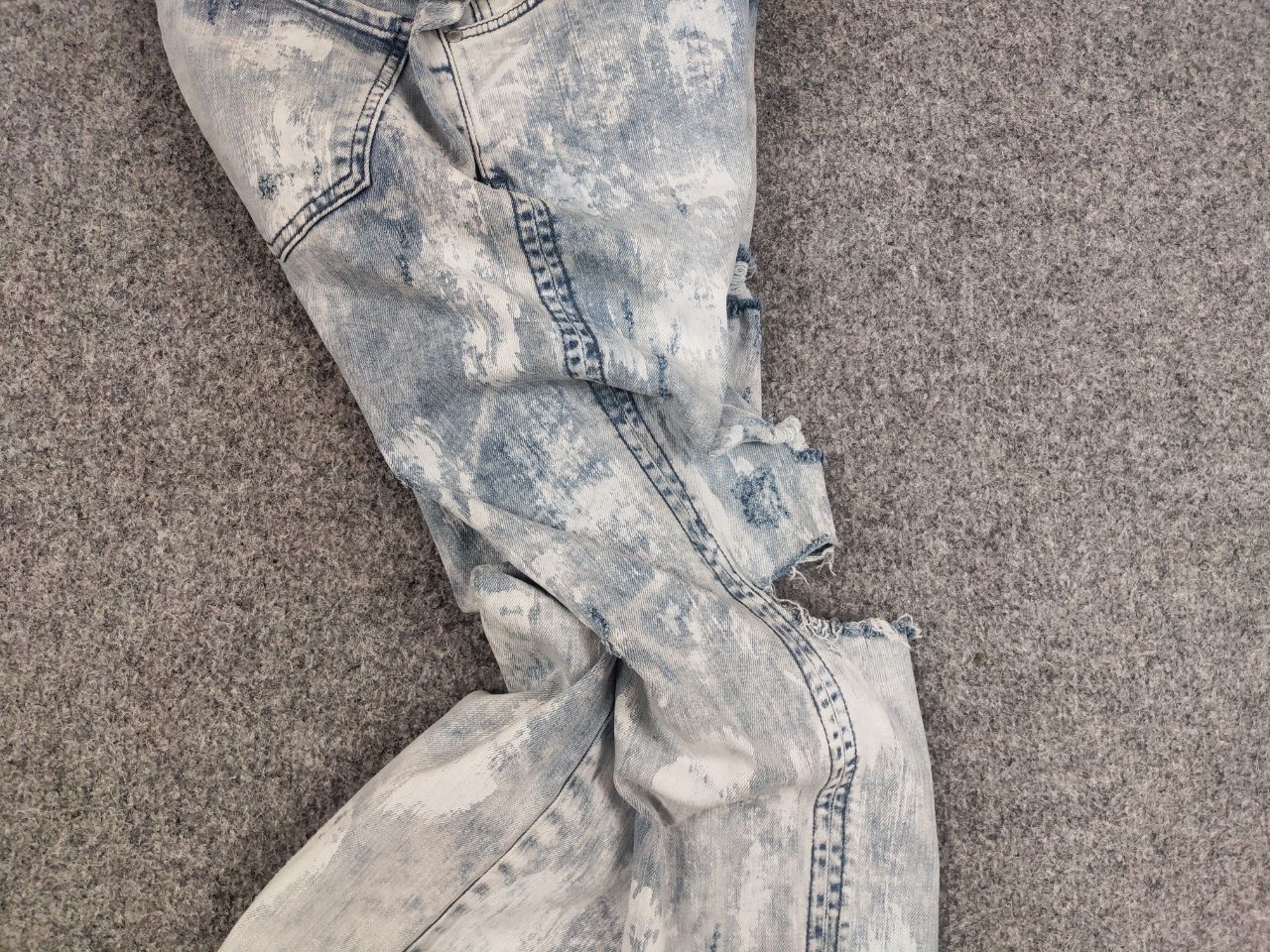 Represent Clo. Represent Design Blue Distressed Painted Denim Slim Jeans Size US 34 / EU 50 - 3 Thumbnail
