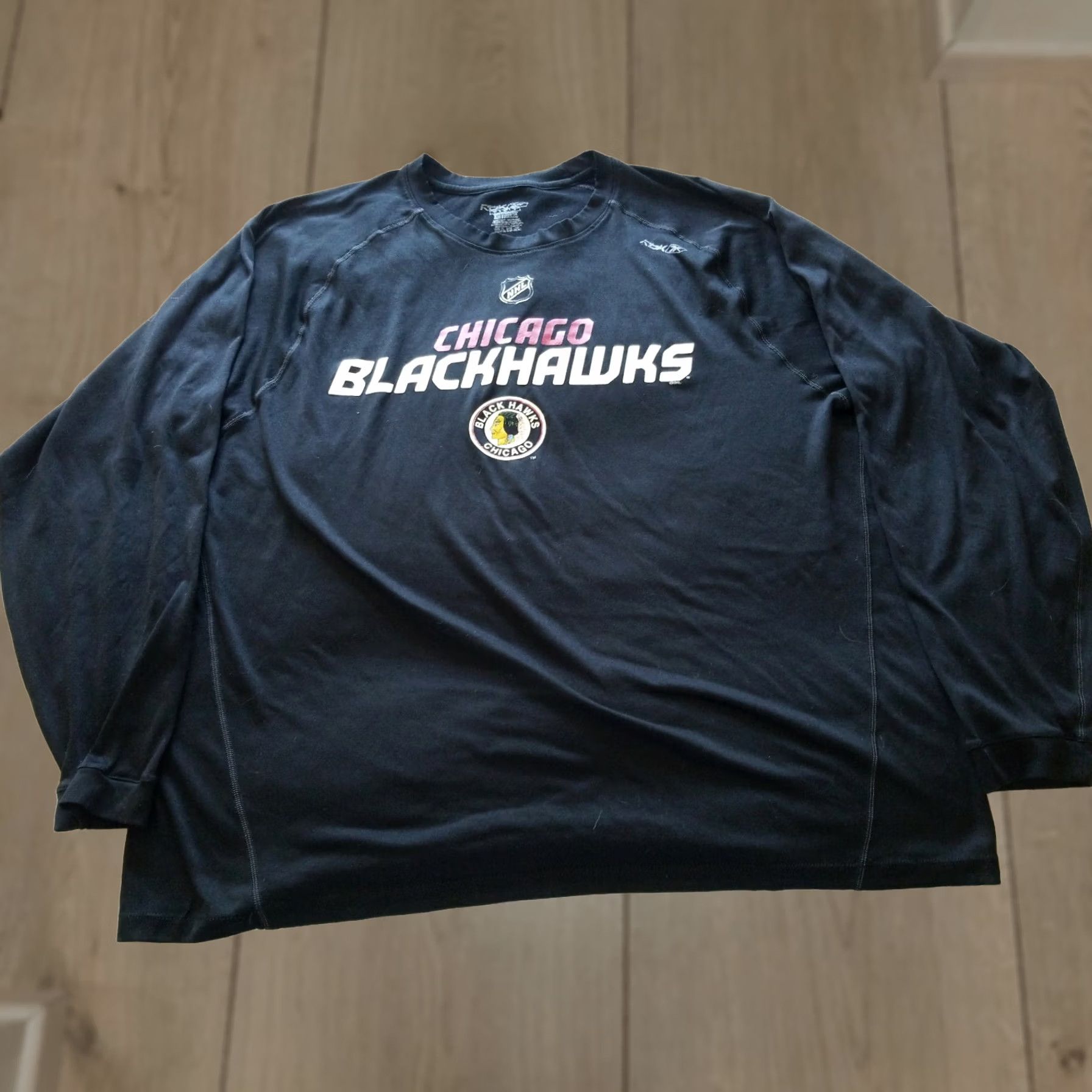 Reebok VINTAGE Chicago Blackhawks Reebok Black Long Sleeve Shirt SZ Large Size US L / EU 52-54 / 3 - 1 Thumbnail