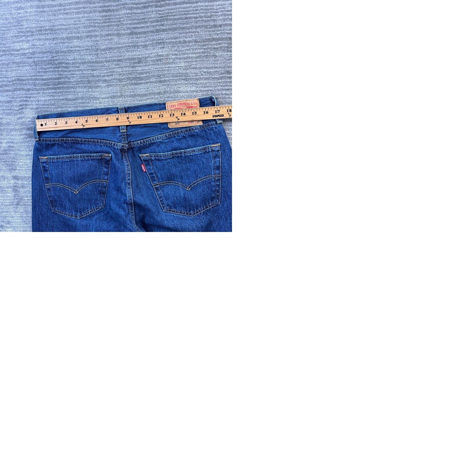 Levi's Levi's 501 Jeans Mens 33x30 Blue Denim Straight Button Fly Vintage No 90s Theme Regular Fit Size US 33 - 9 Thumbnail