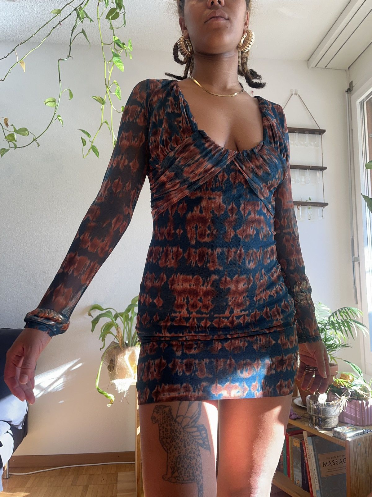 Other Petrol & Brown mini Dress Size S / US 4 / IT 40 - 1 Thumbnail