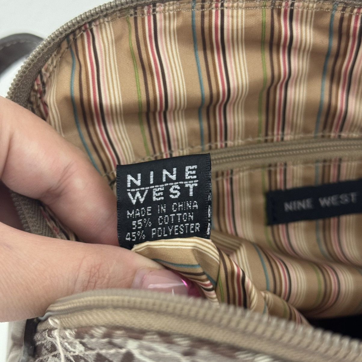 Nine West NINE WEST Vintage Brown Canvas Faux Leather Mini Backpack Size ONE SIZE - 9 Thumbnail