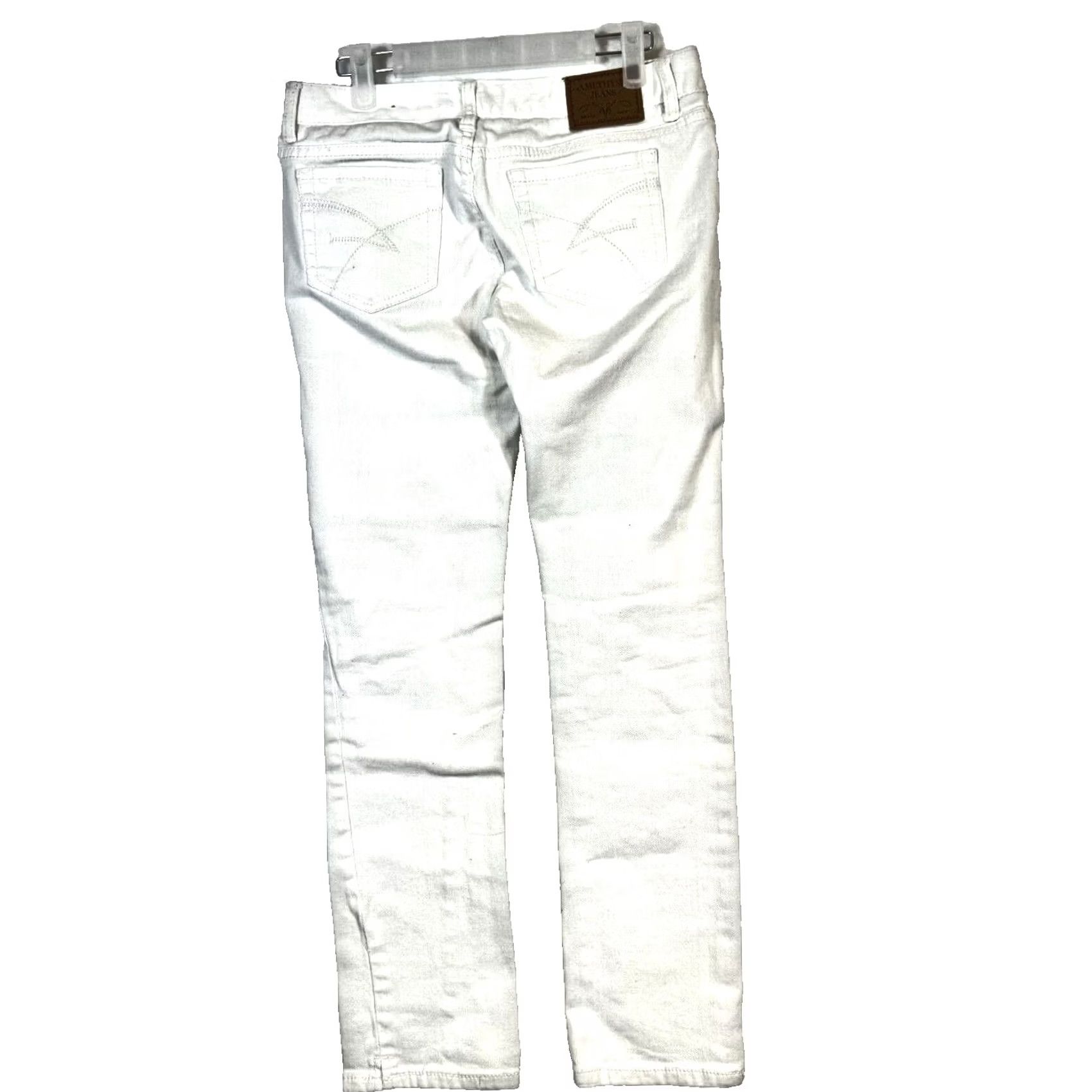 Vintage Amethyst Women’s Jeans White Denim Stretch Low Rise Skinny 5-Pocket Design 5 Juniors XS? Size 27" / US 4 / IT 40 - 2 Thumbnail