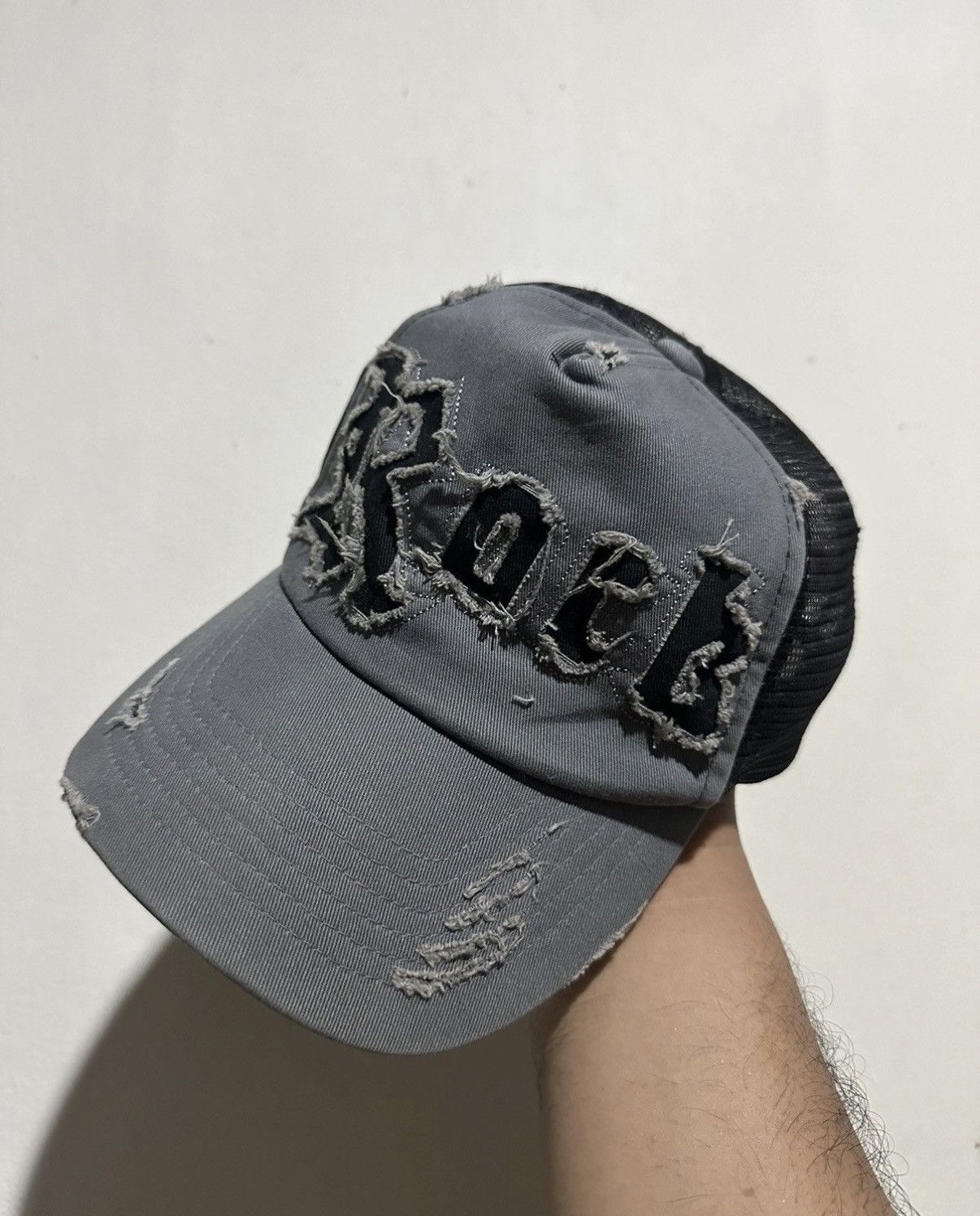 Japanese Brand VTG ROCK Distress Trucker Hat Size ONE SIZE - 2 Thumbnail