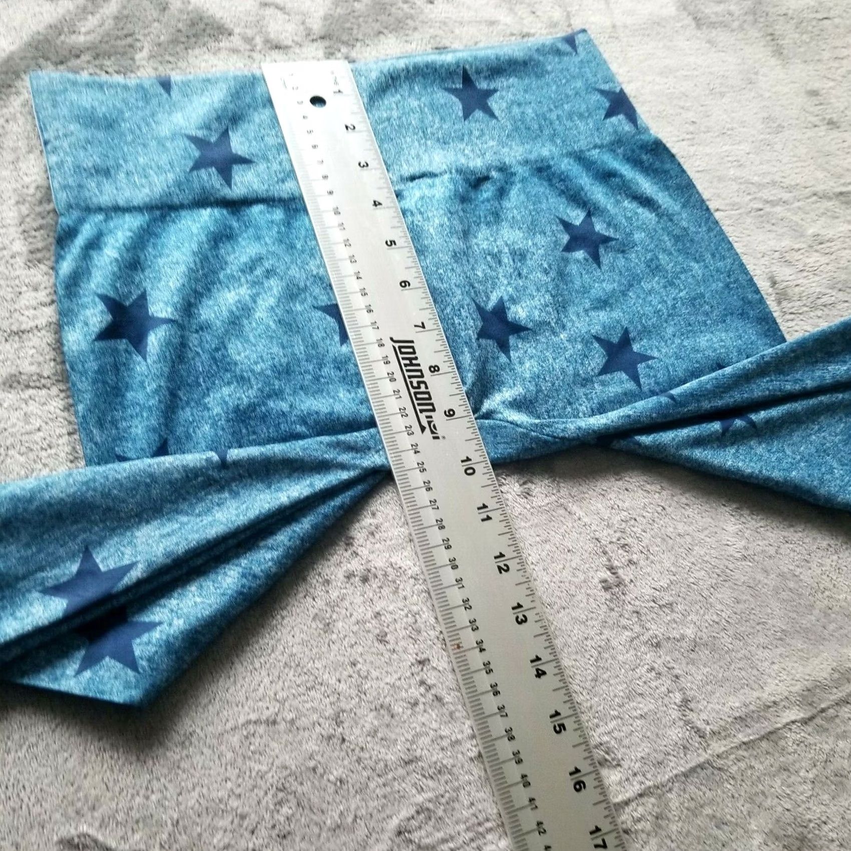 Denime First Looks Women's Denim Star Leggings Jeans Jegging Ankle Stretch Blue L/XL Star Pattern Activewear Womens Size 36" / US 14 / IT 50 - 4 Thumbnail