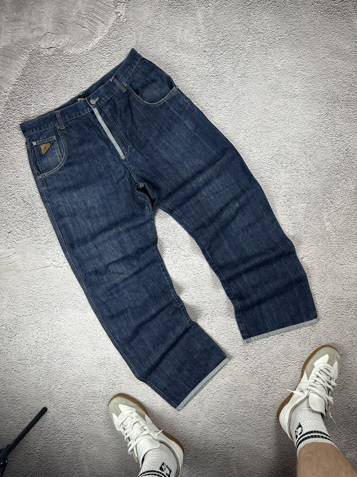 Japanese Brand Crazy Y2K Baggy Japan Jean Trashed Rap Old Money Style Size US 34 / EU 50 - 2 Thumbnail