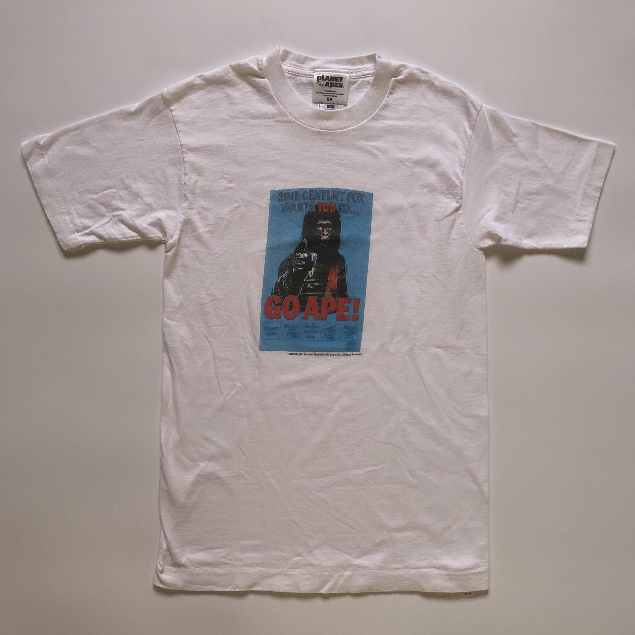 image of Art x Movie Vintage Planet Of The Apes Movie Shirt in White, Men's (Size XS)