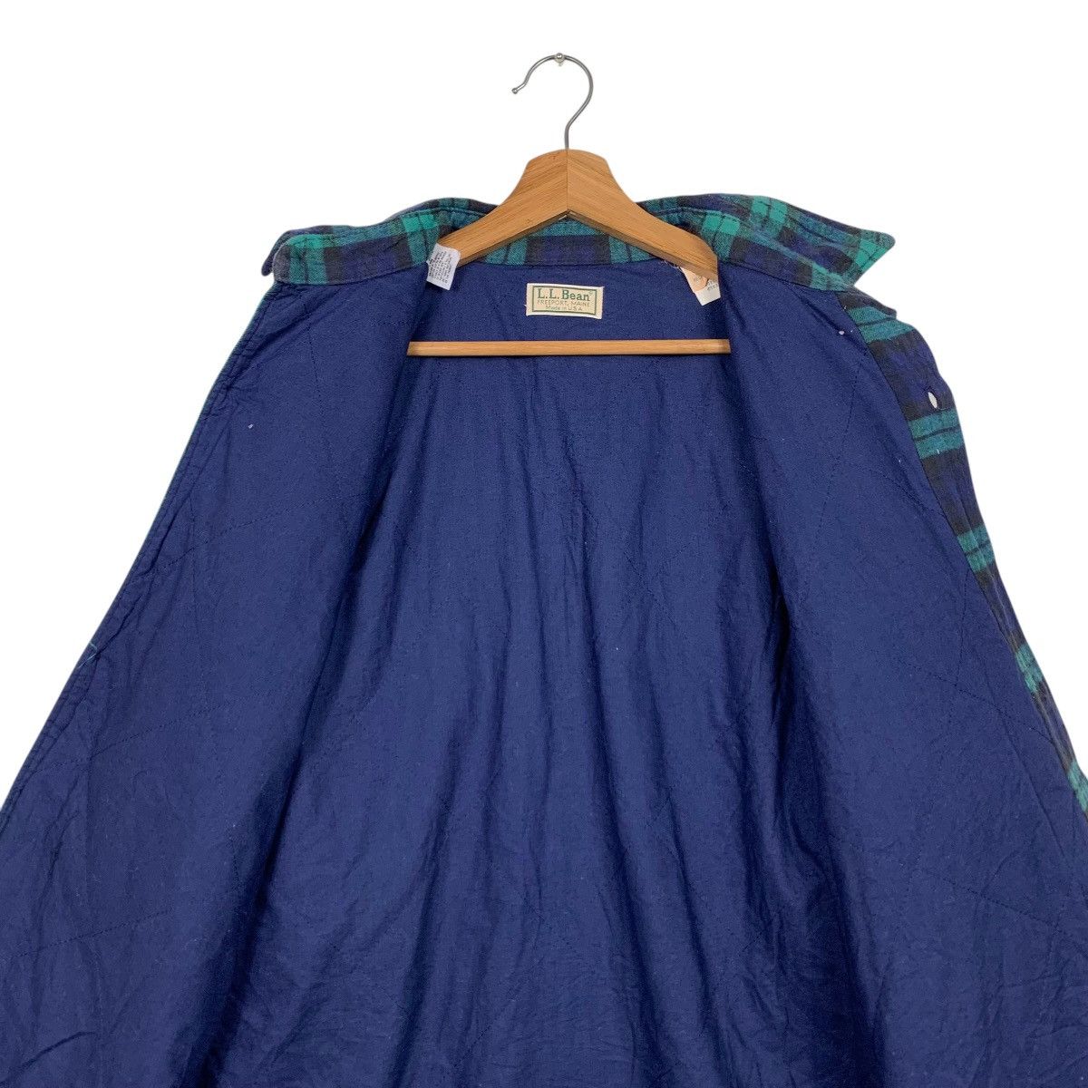 L.L. Bean L.L.BEAN Green Blue Checked Flannel Jacket #1643-C73 Size US L / EU 52-54 / 3 - 10 Thumbnail