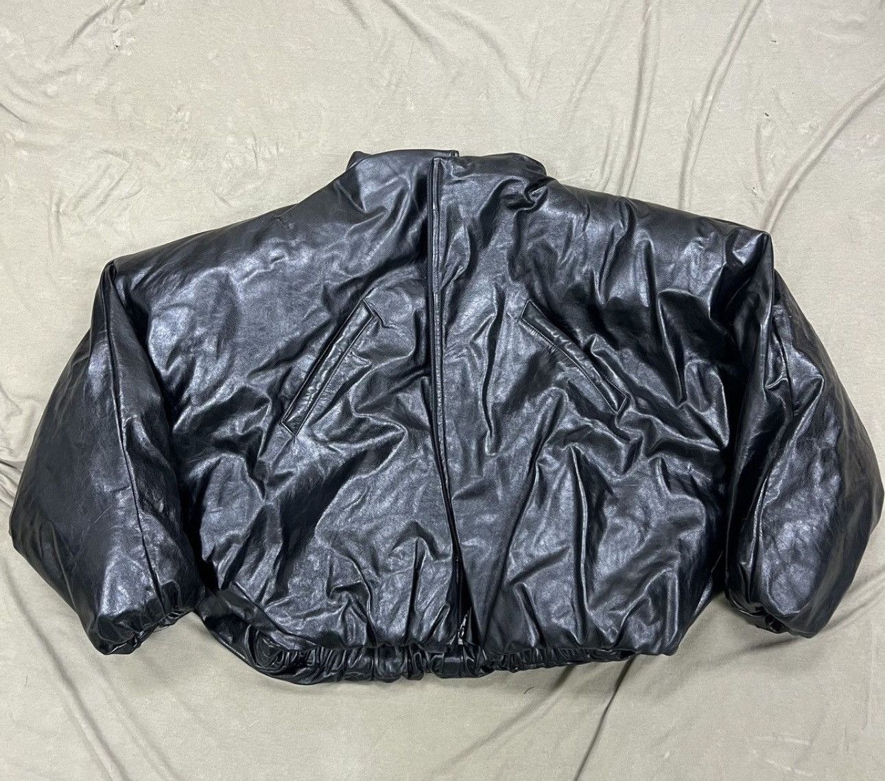 Pre-owned Yeezy Season Yzy Szn X Shoulder Pad Leather Jacket Sample In Black