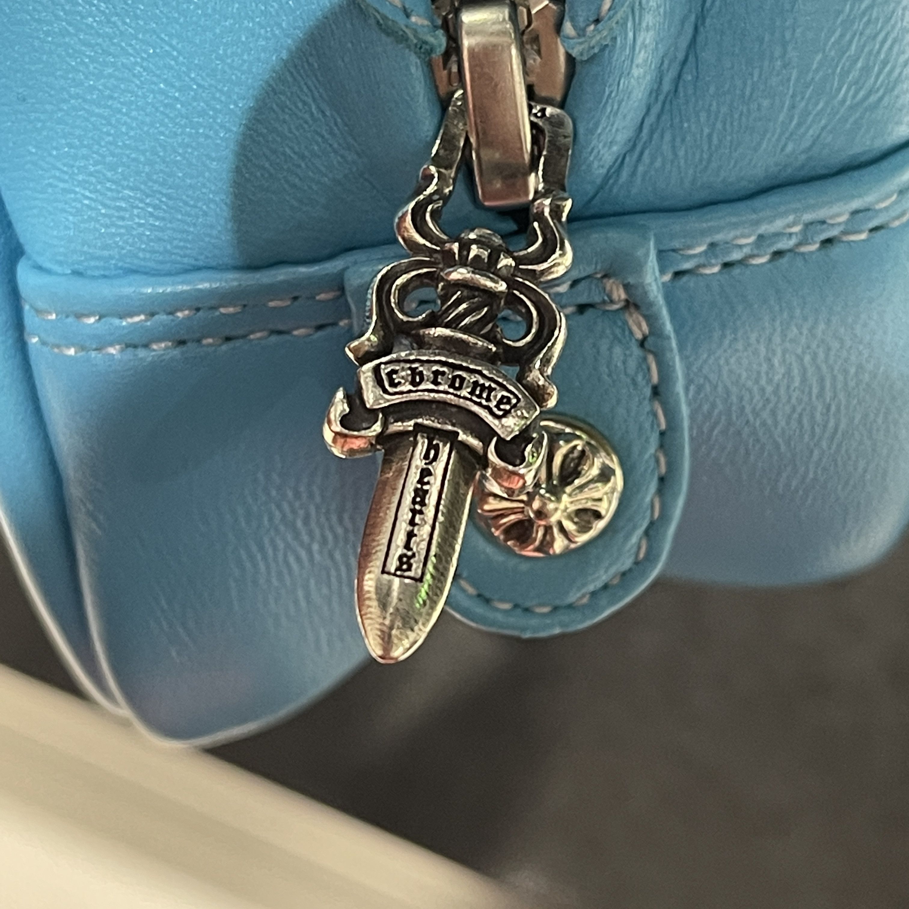 Chrome Hearts Chrome Hearts Leather Cross Patch Blue Mini Gym Bag Size ONE SIZE - 8 Thumbnail