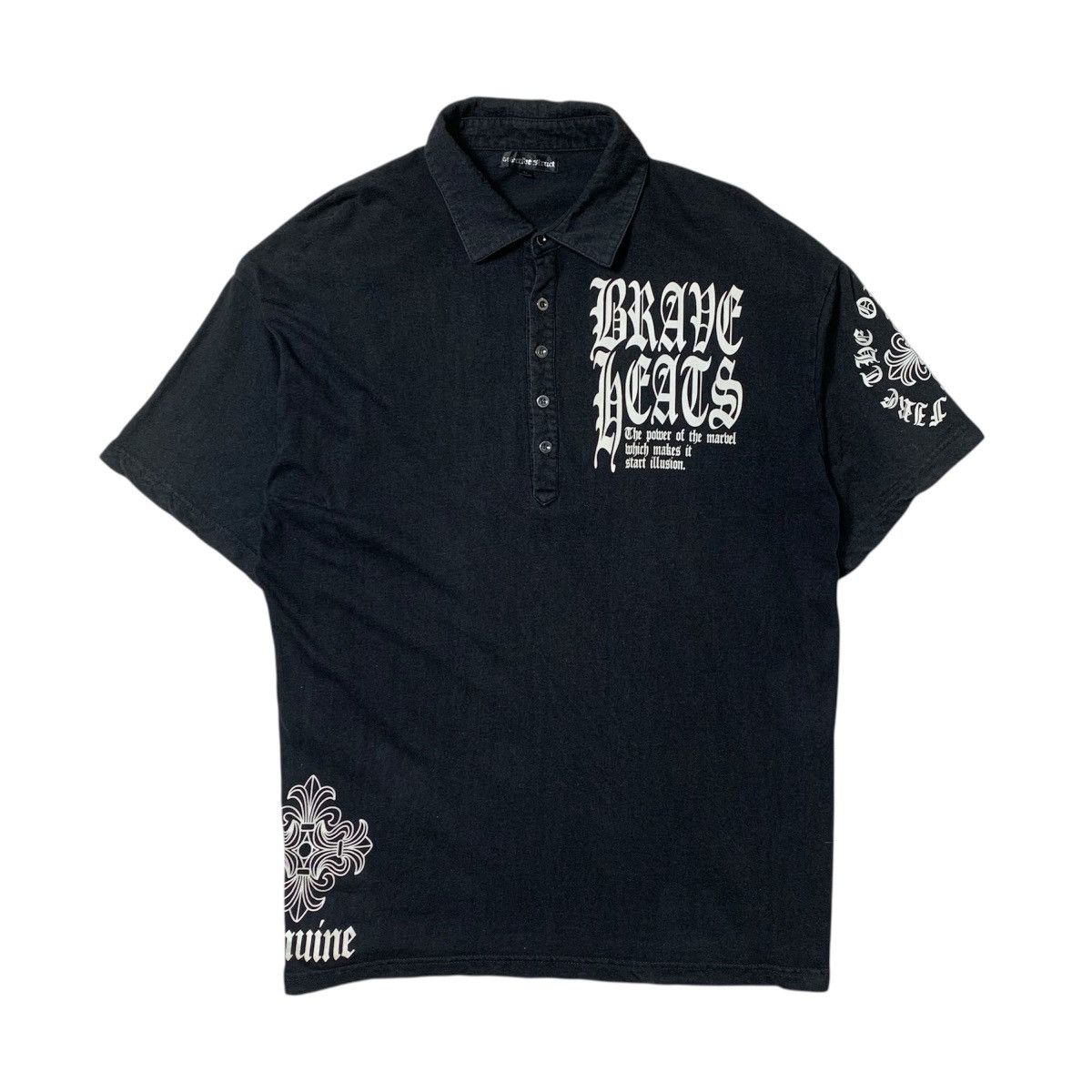 Japanese Brand Y2K Style Defective Struct Cross Punk Poem Polo Shirt Size US XXL / EU 58 / 5 - 1 Thumbnail