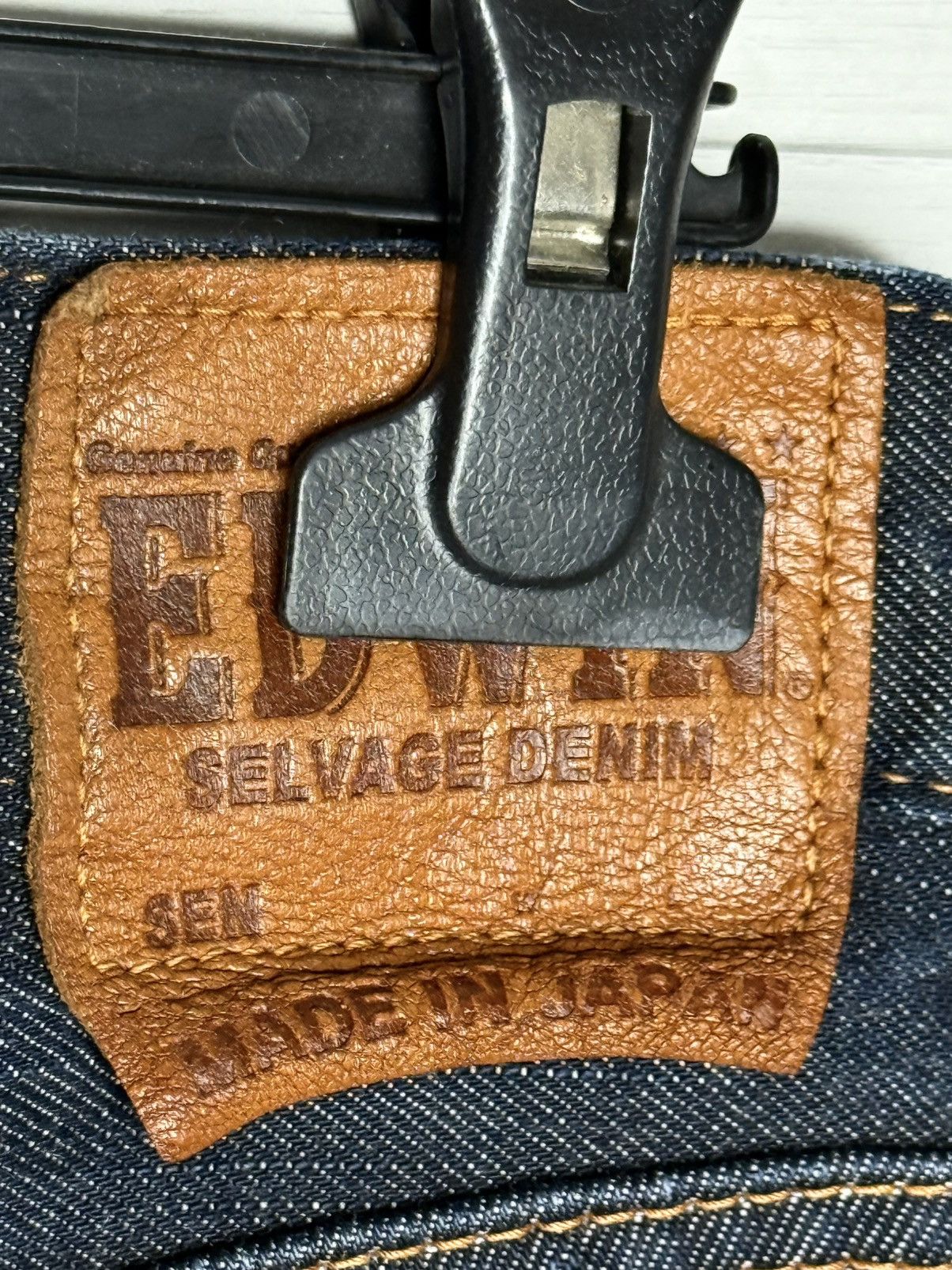 Edwin Edwin Japan SK505 Raw Selvage Denim Cinch Back Vintage Rare Size US 29 - 5 Thumbnail