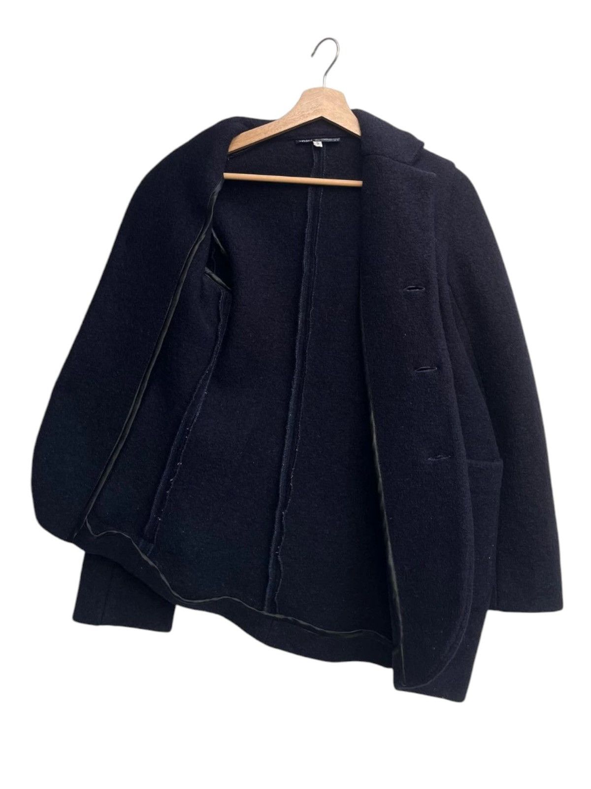 Designer × Issey Miyake Yoshi Kondo Asymmetrical Cut Wool Jacket Made in France Size S / US 4 / IT 40 - 4 Thumbnail