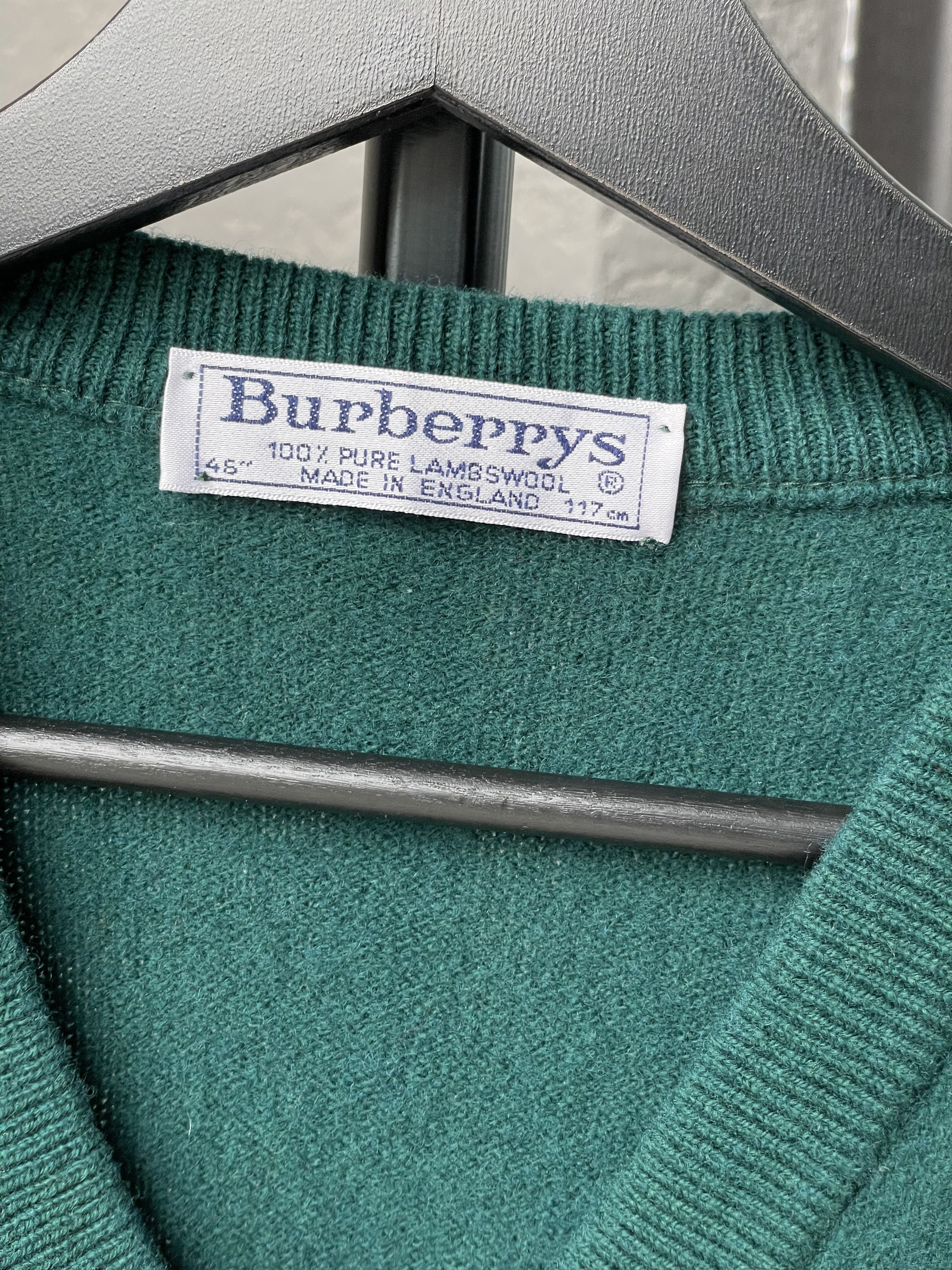 Burberry × Vintage Burberrys Sweater Knit Wool Jumper V-Neck Pullover Vintage Size US M / EU 48-50 / 2 - 5 Thumbnail