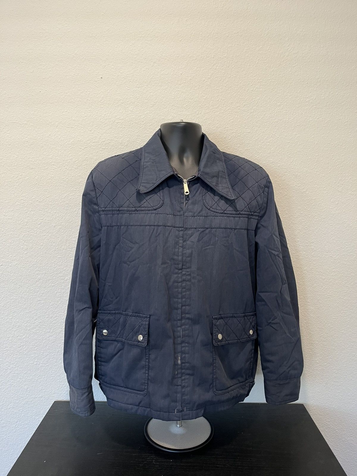 Vintage 80s zip up work jacket Size US M / EU 48-50 / 2 - 1 Thumbnail