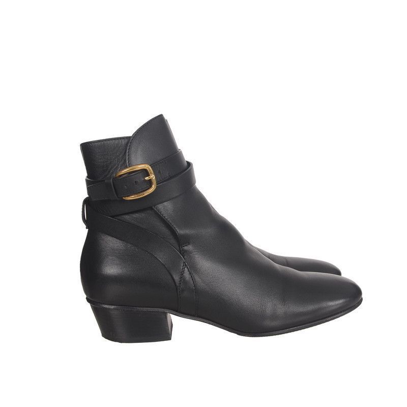 Gucci Gucci All-Leather Black Ankle Boots - Size US 6.5 / EU 39-40 - 1 Thumbnail