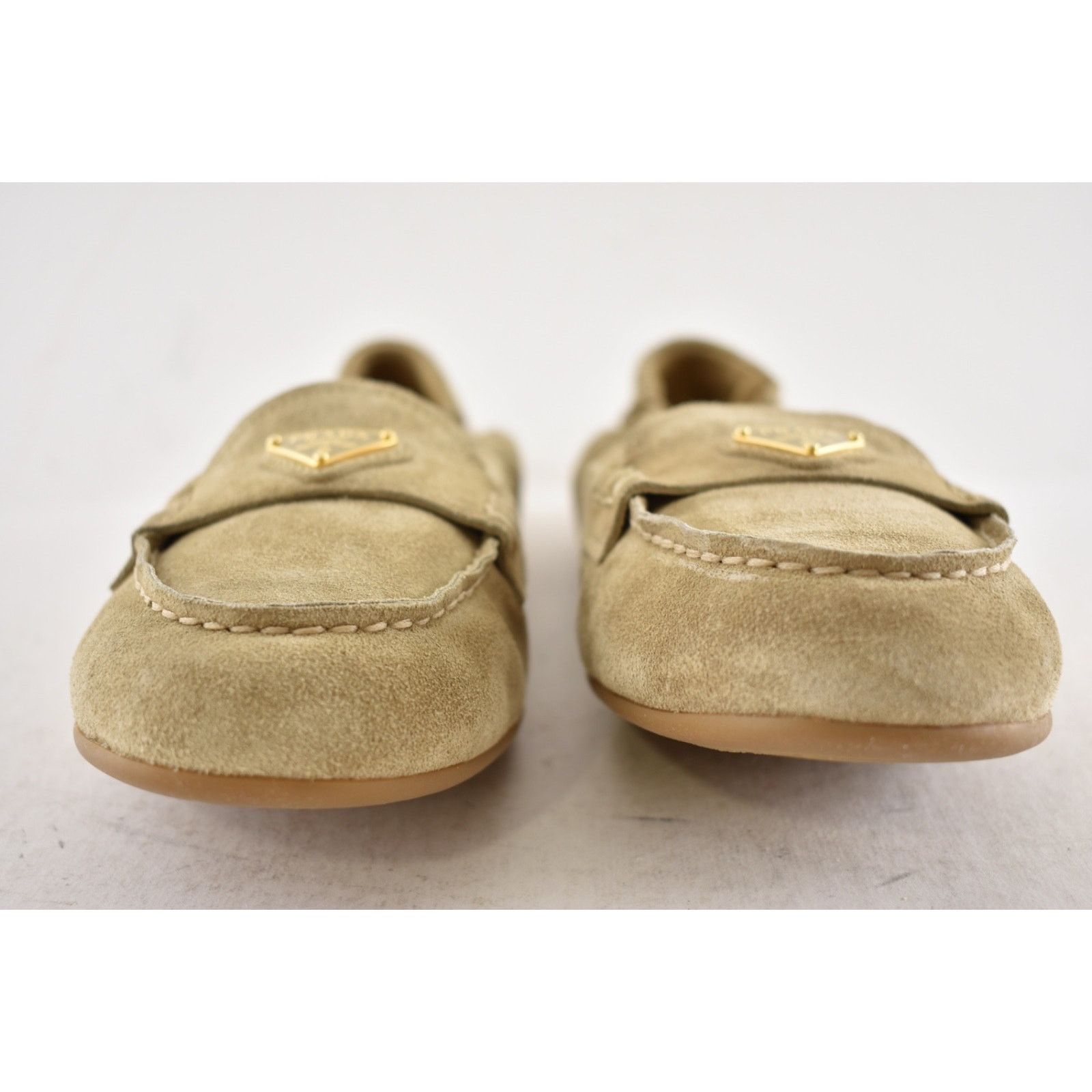Prada Prada Ecru Beige Suede Logo Scrunch Loafer Flat 38 Size US 8 / IT 38 - 11 Thumbnail