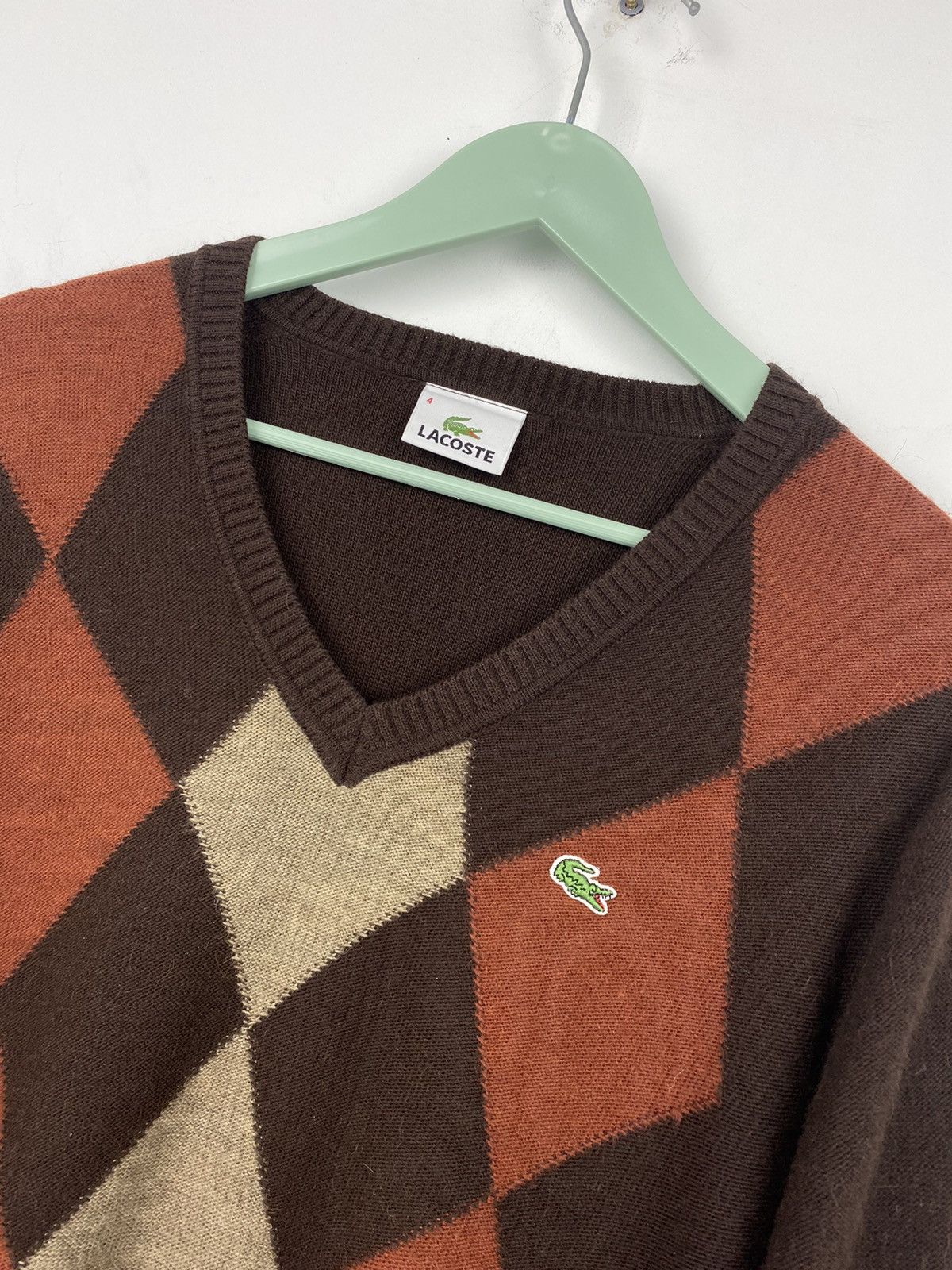 Lacoste Vintage Lacoste V Neck Wool Alpaca Sweater Burberry Ralph Size US L / EU 52-54 / 3 - 2 Thumbnail