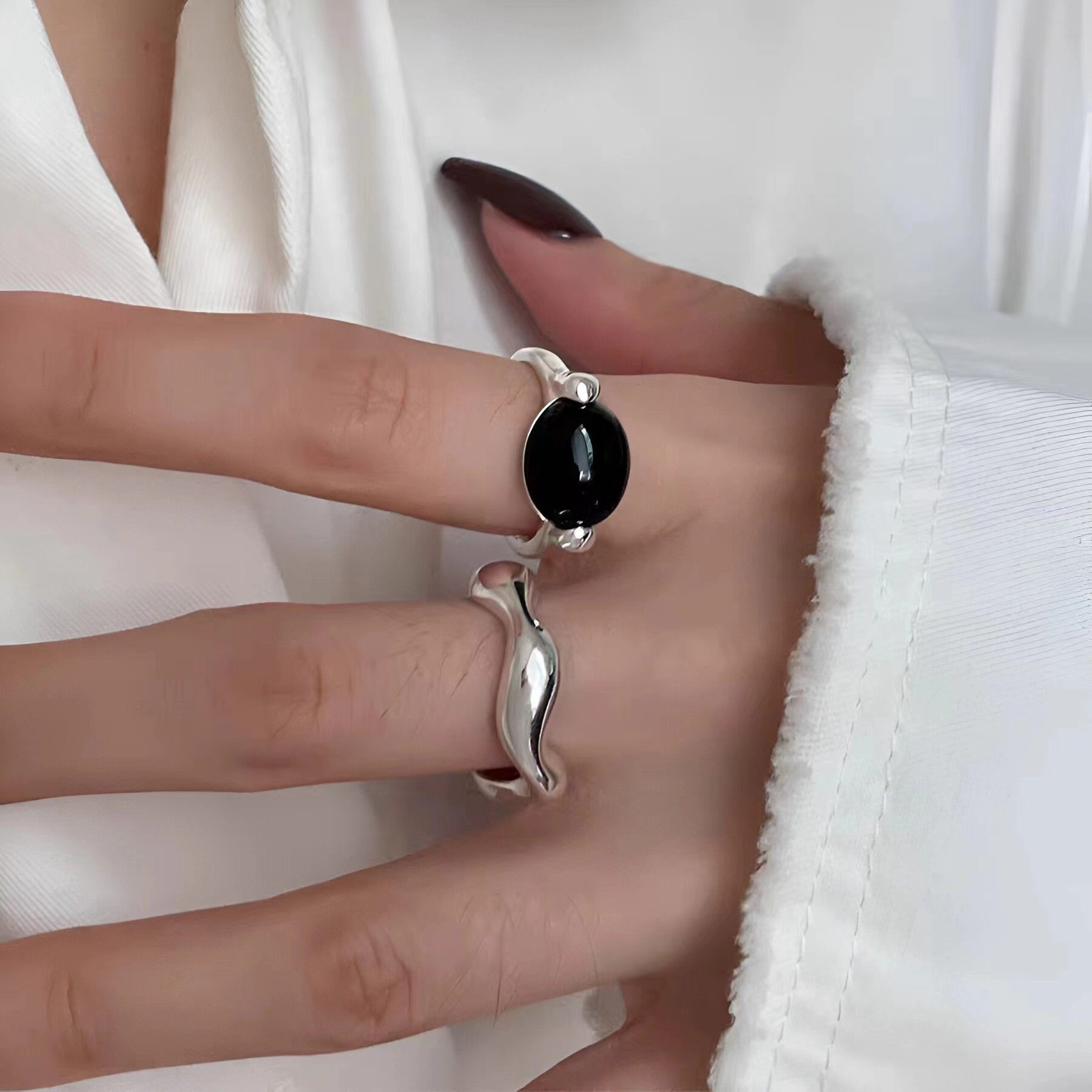 Jewelry Hip-hop Jewelry Rings Open Size Chrome Ring (Size 7-13) Size ONE SIZE - 1 Thumbnail