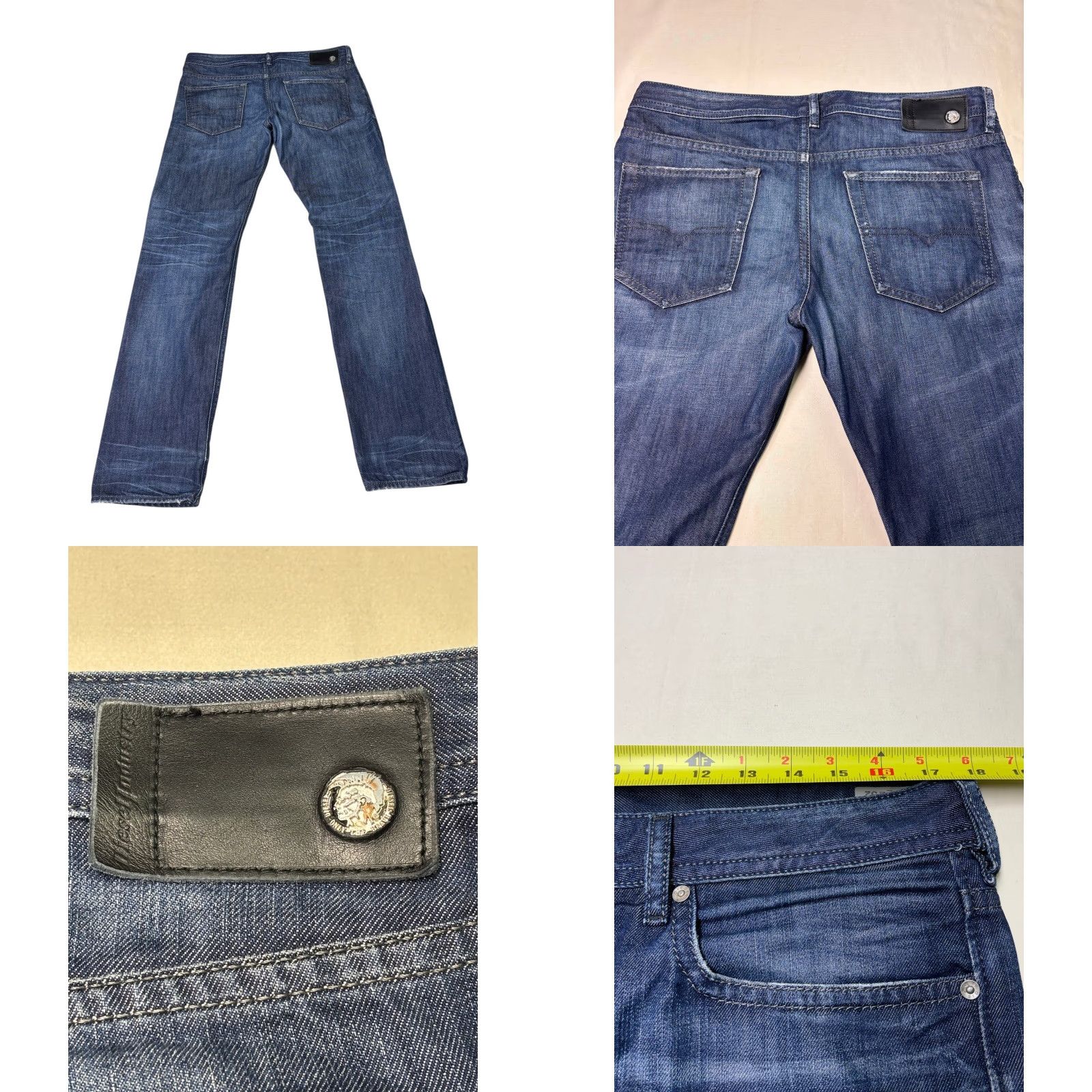 Diesel DIESEL Buster Jeans Mens 36x32 Regular Slim Tapered Dark Wash Denim Size US 36 / EU 52 - 8 Thumbnail