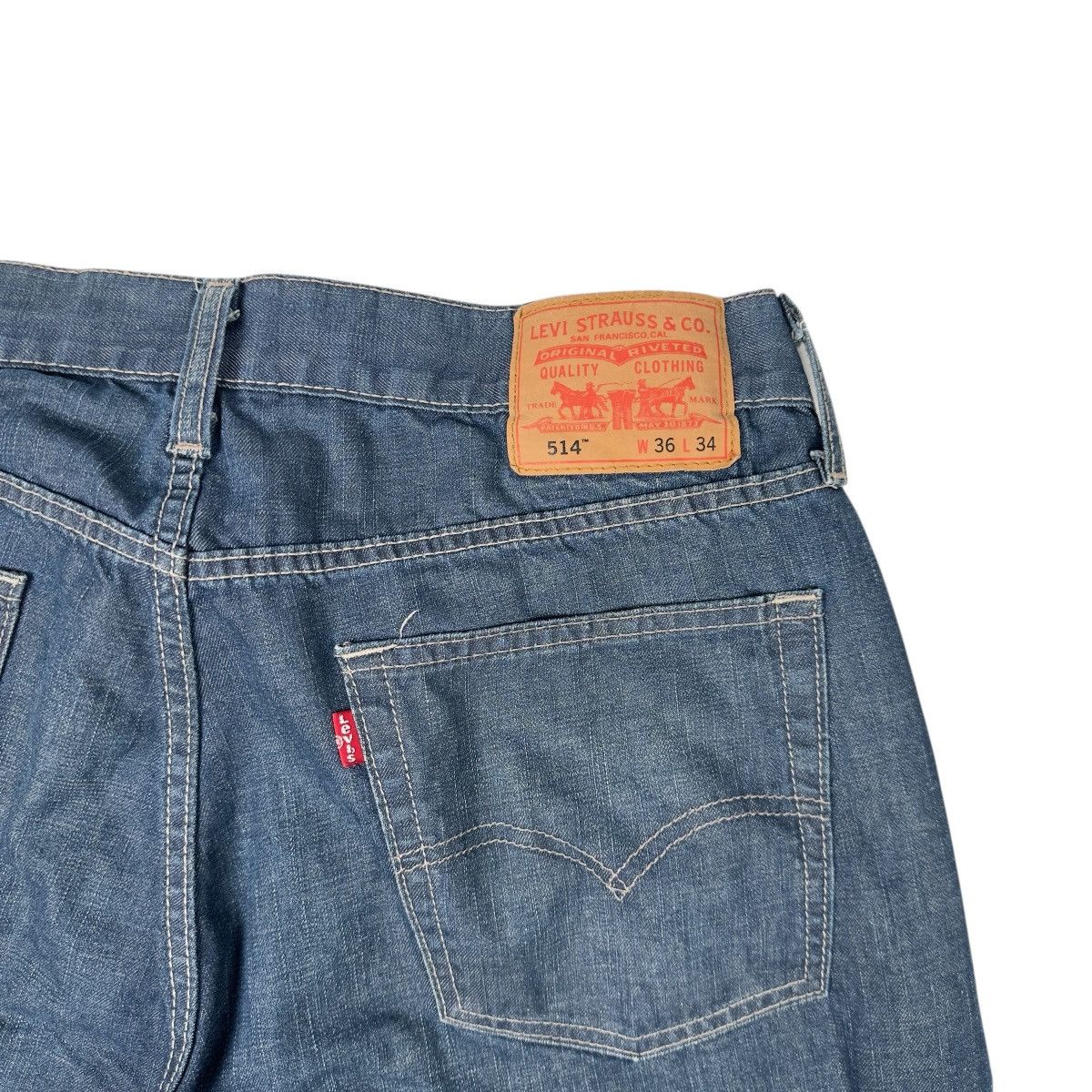 Levi's Levi's 514 Slim Straight Jeans Mens W36 L34 Blue Denim Size US 36 / EU 52 - 2 Thumbnail