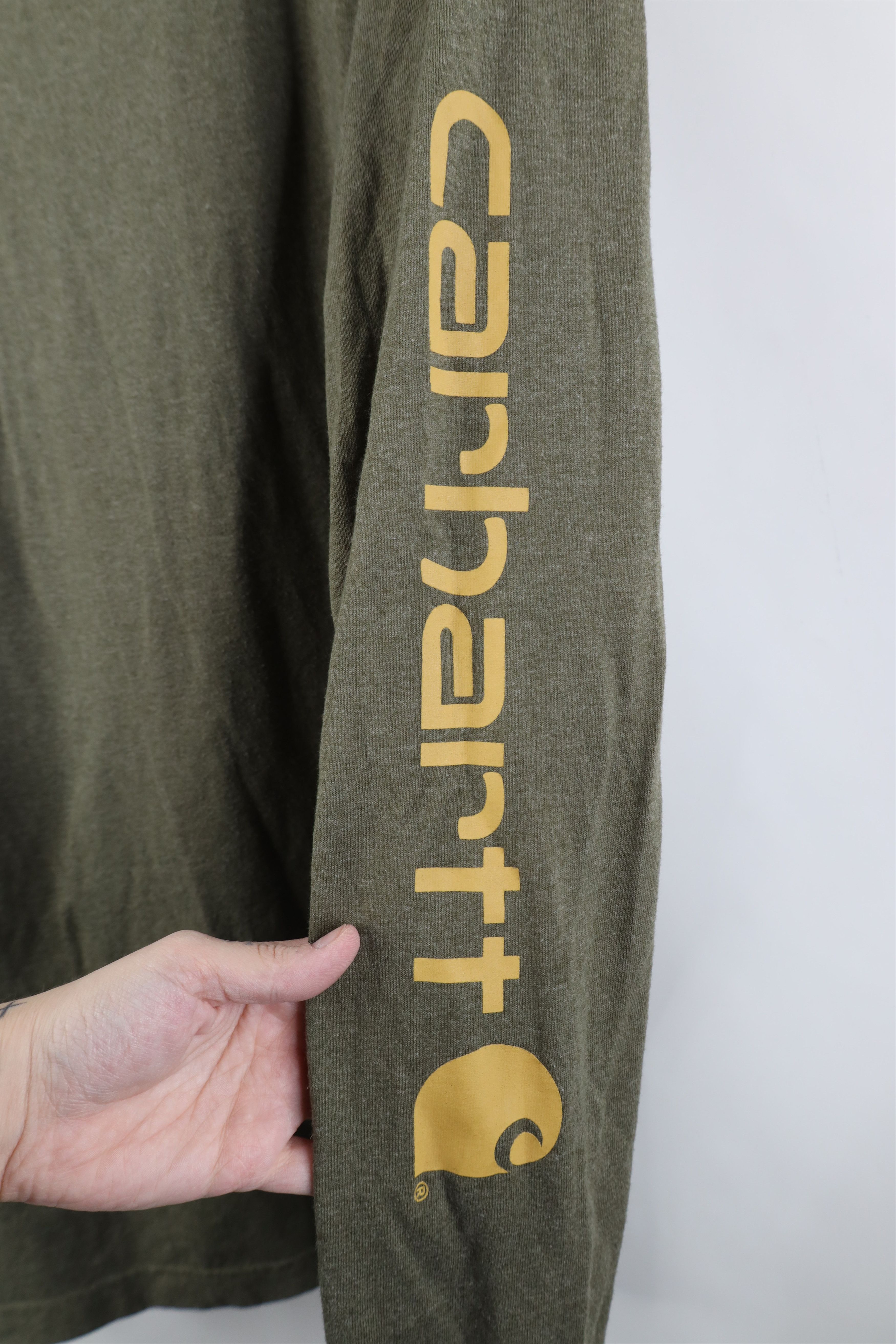 Carhartt Vintage Y2K Carhartt Spell Long Sleeve T-Shirt Heather Green Size US XL / EU 56 / 4 - 4 Thumbnail