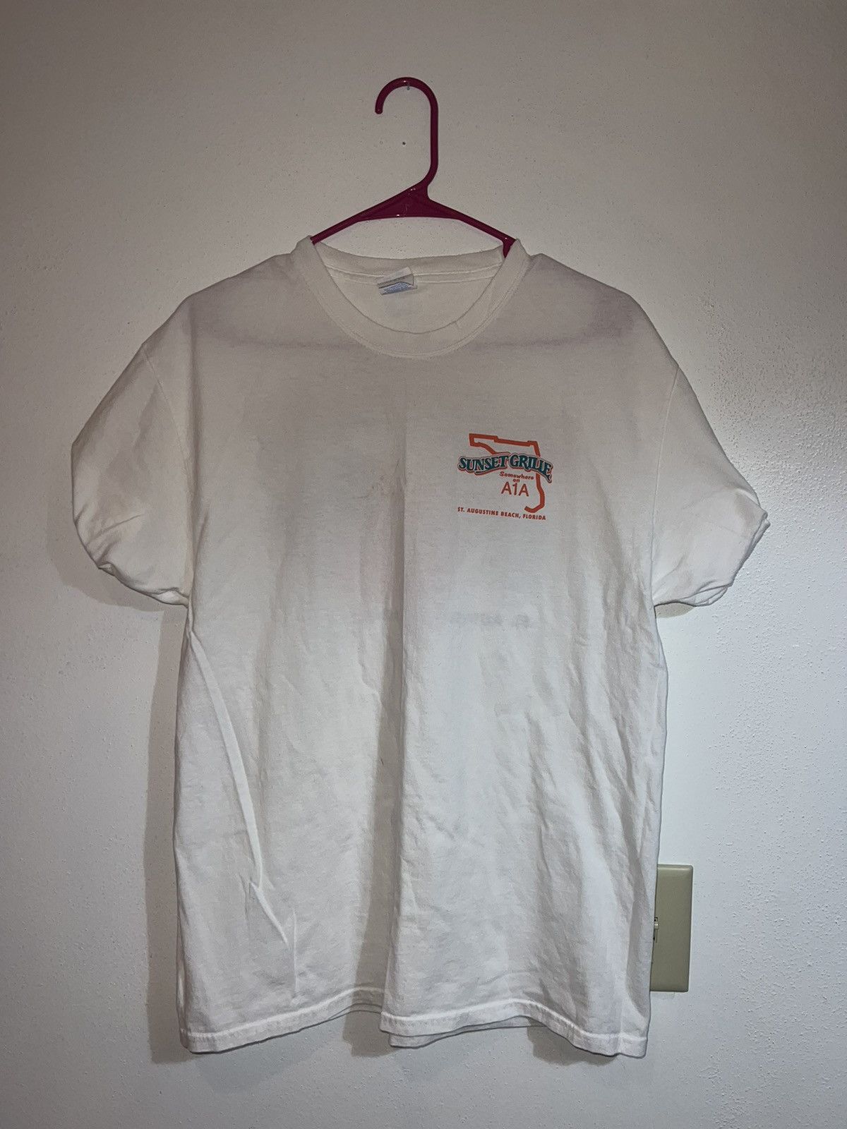 Vintage White T-shirt with Florida Beach Design Size US L / EU 52-54 / 3 - 2 Thumbnail